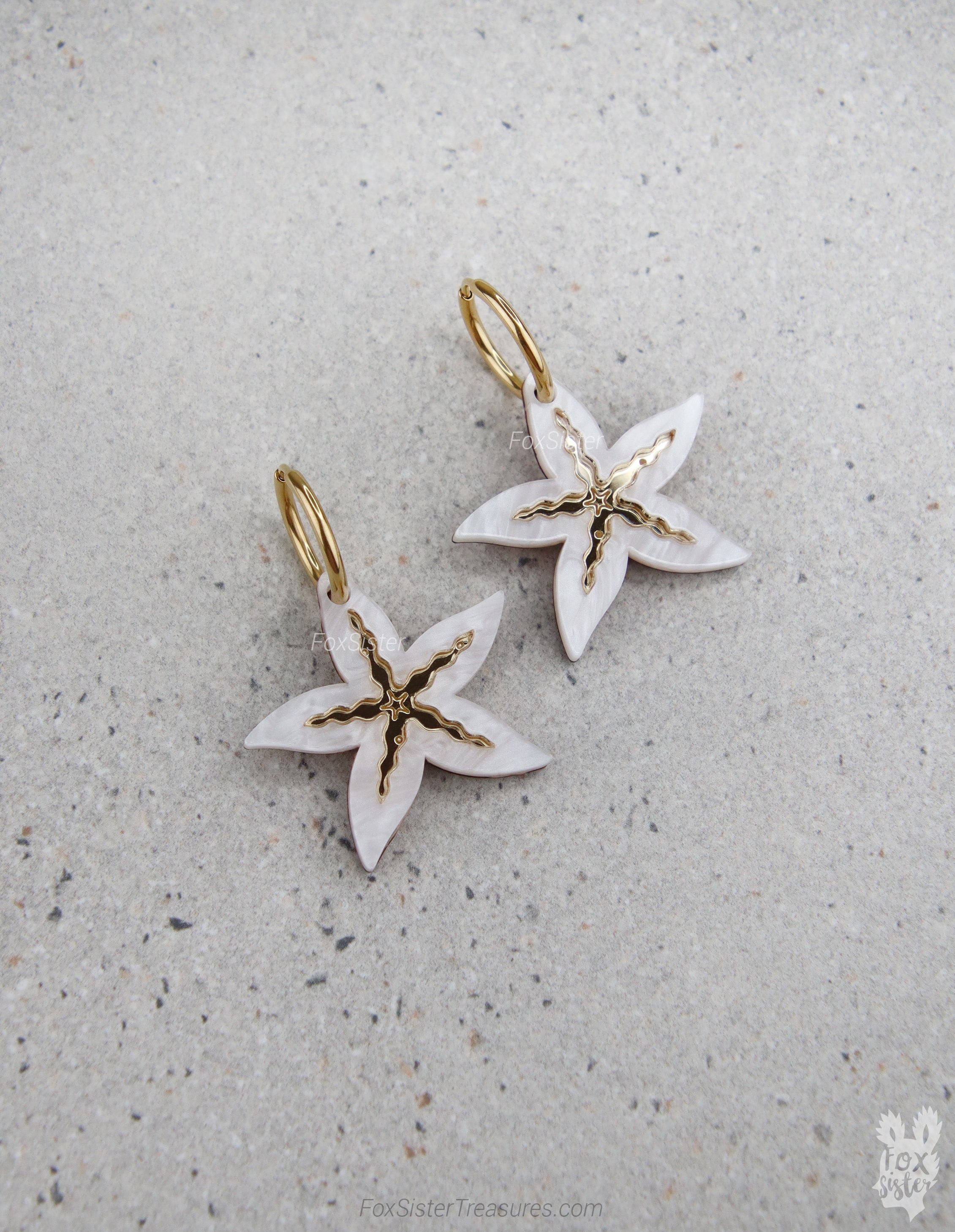 Starfish Style A - Hoop Earrings