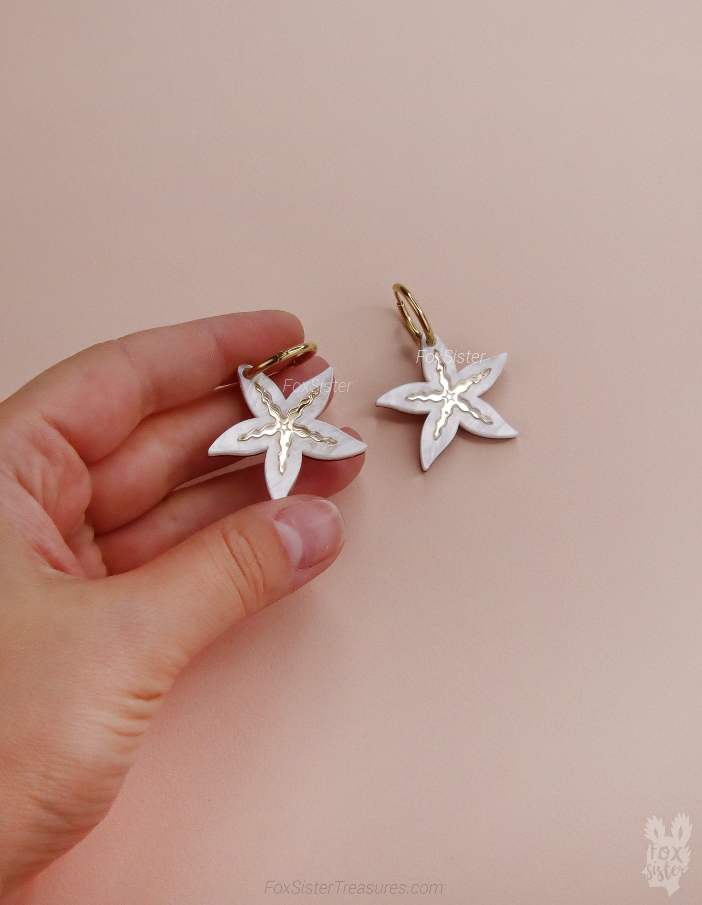 Starfish Style A - Hoop Earrings