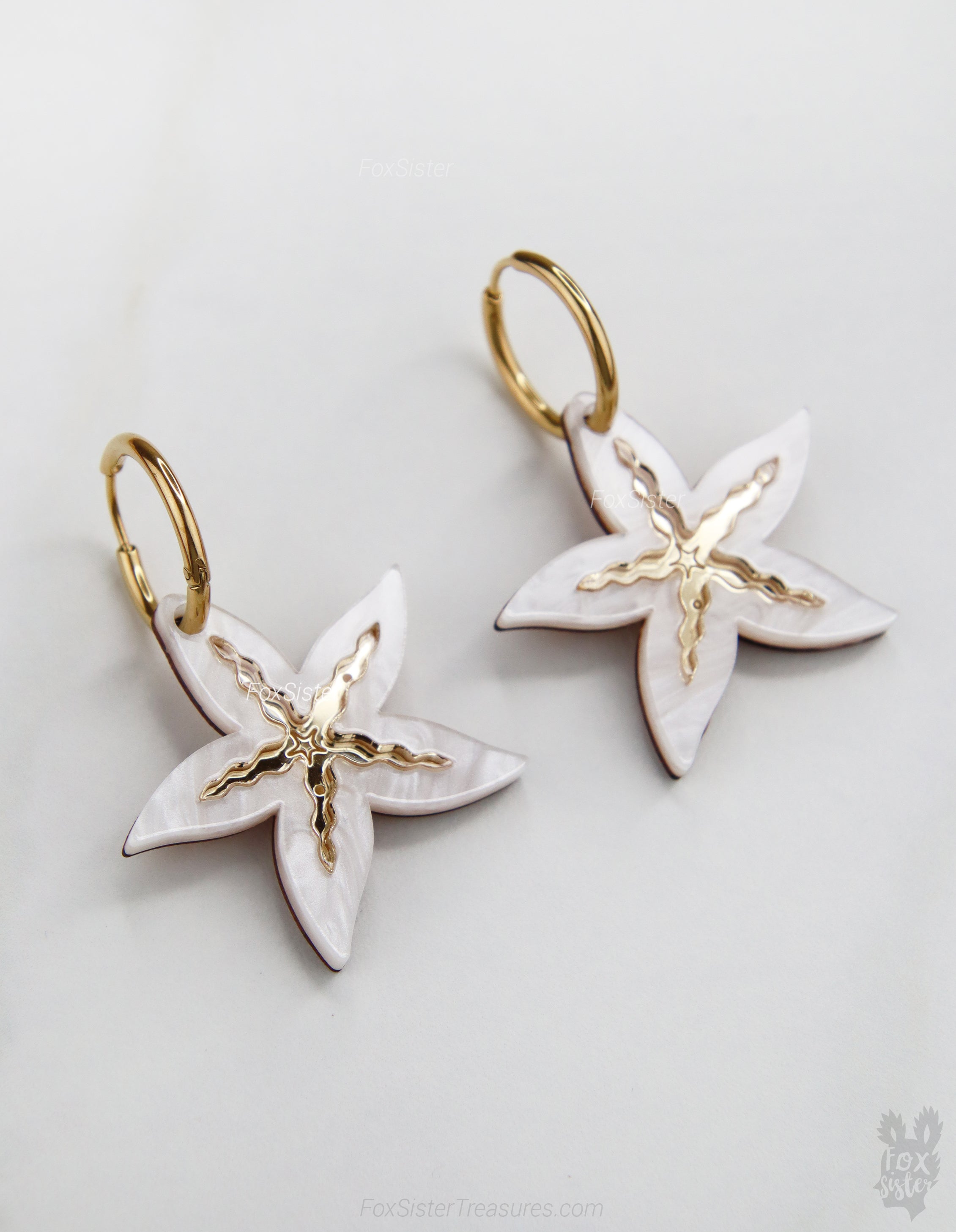 Starfish Style A - Hoop Earrings