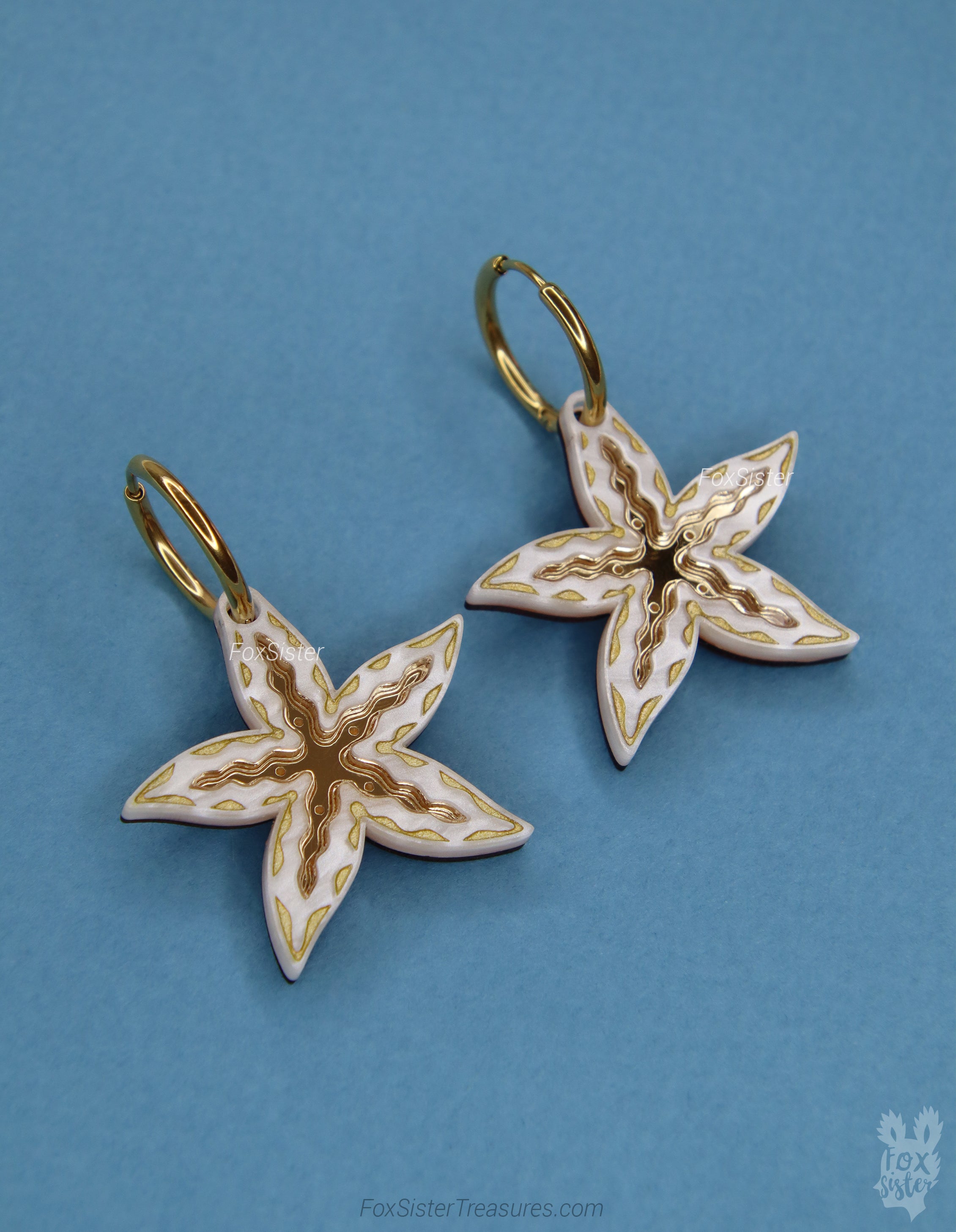 Starfish Style B - Hoop Earrings