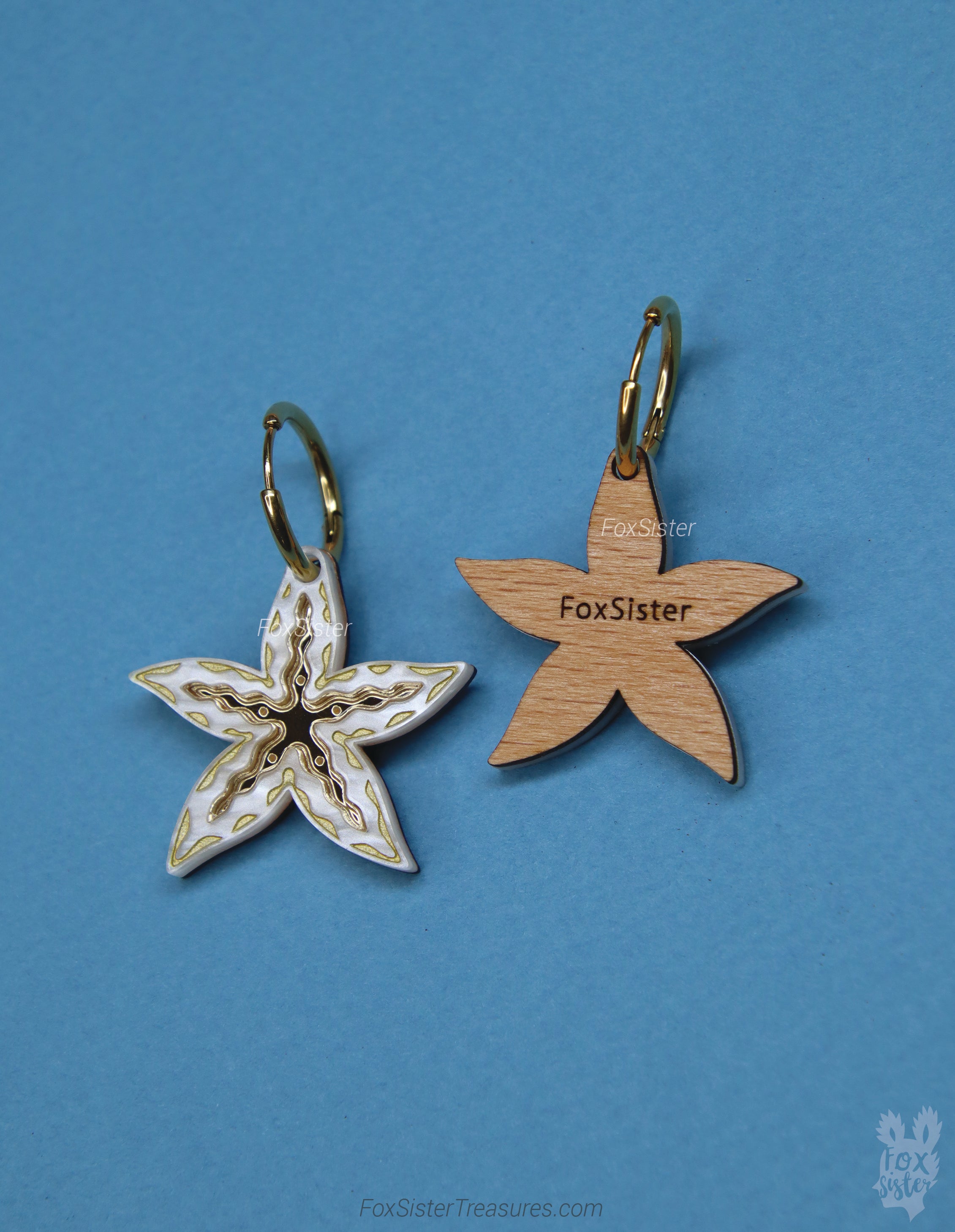 Starfish Style B - Hoop Earrings