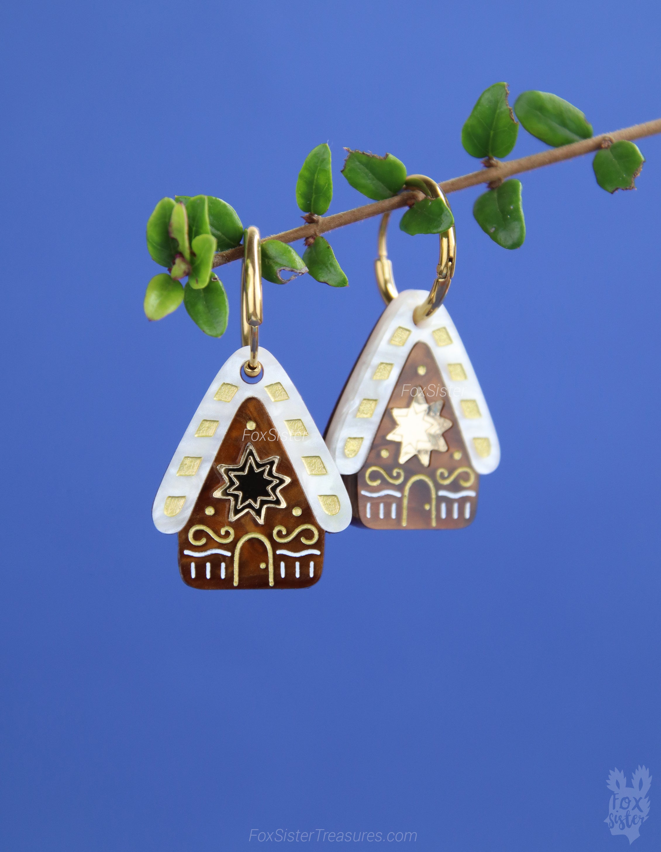 Gingerbread house III - Hoop Earrings