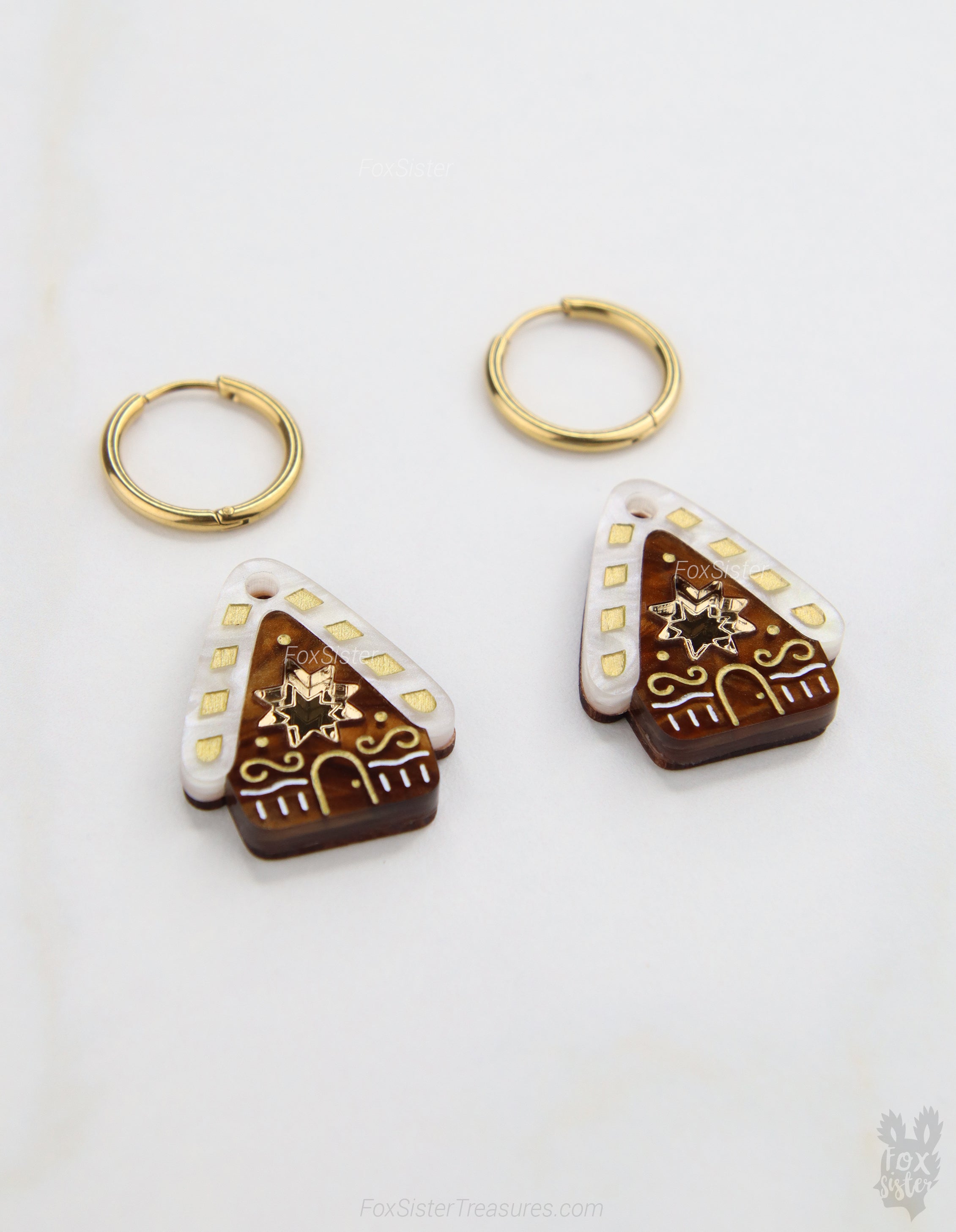 Gingerbread house III - Hoop Earrings