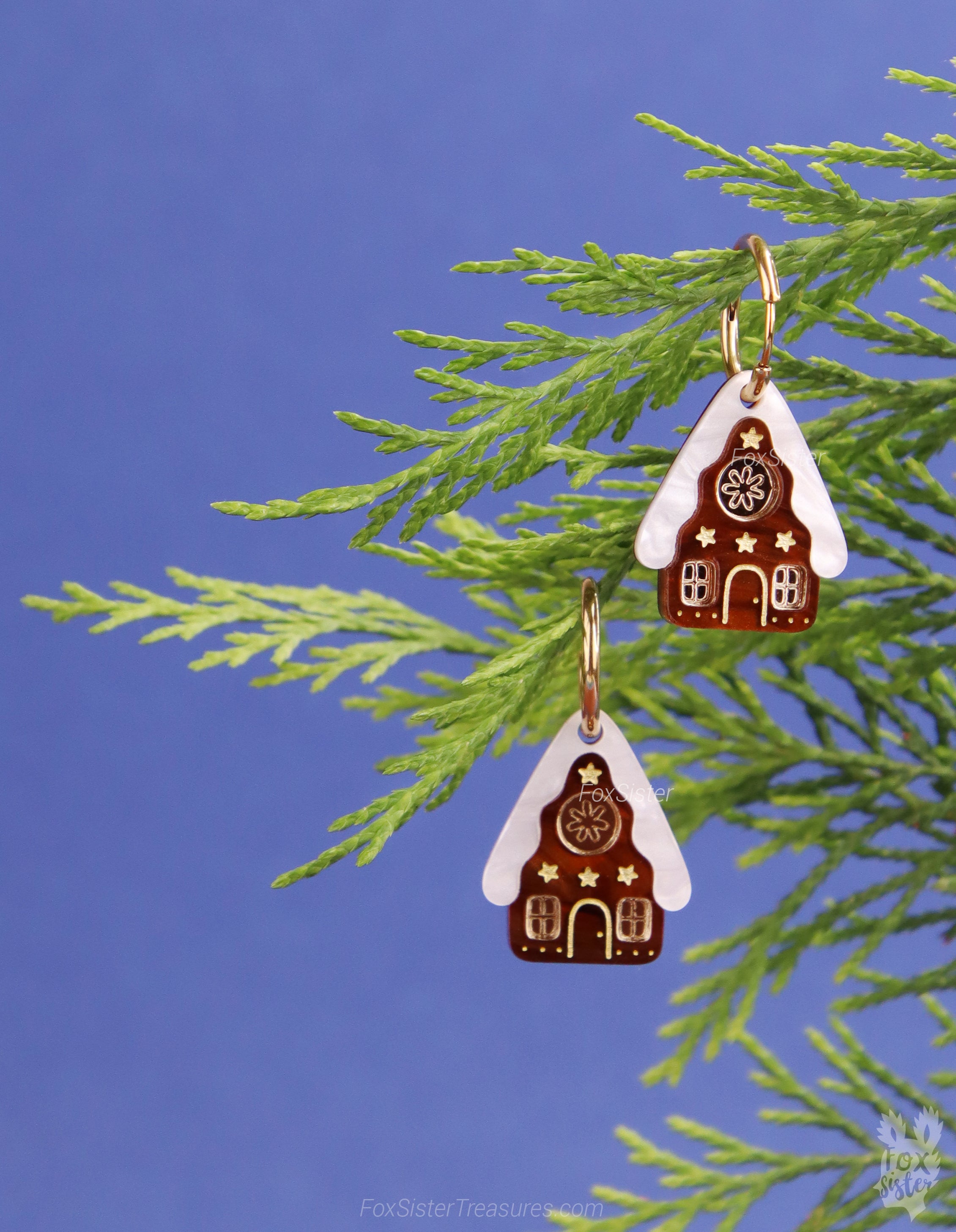 Gingerbread house I - Hoop Earrings