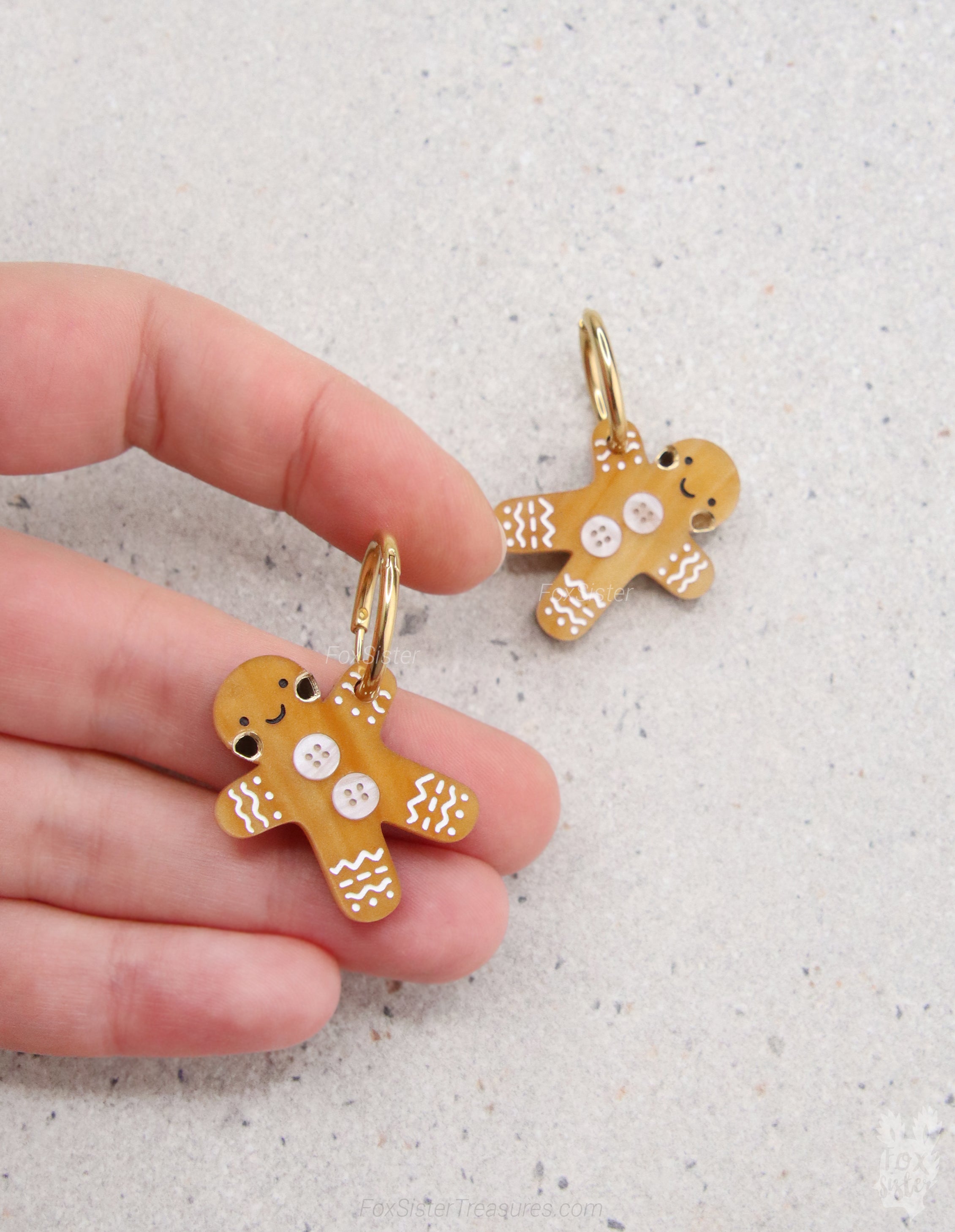 Gingerbread man - Hoop Earrings