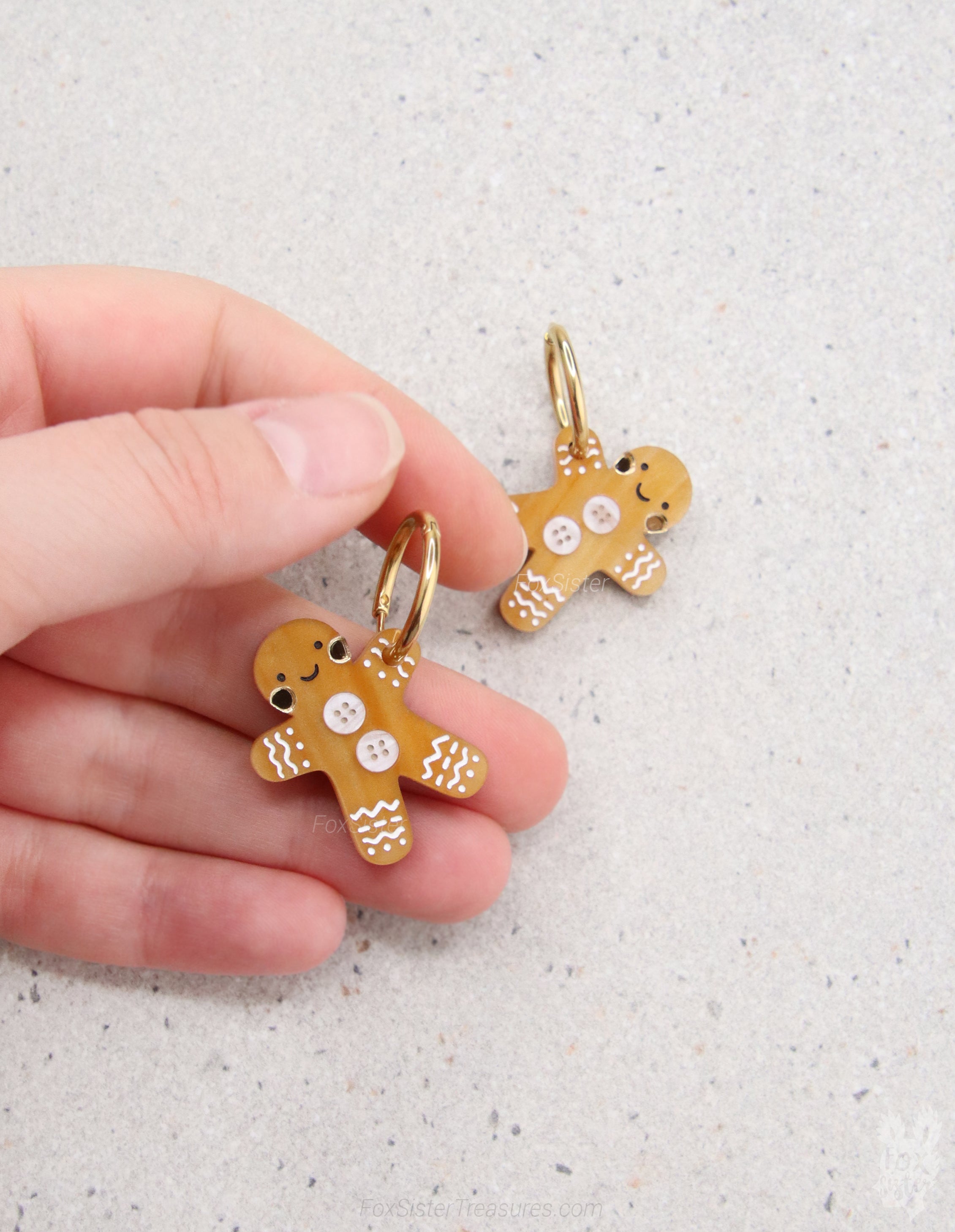 Gingerbread man - Hoop Earrings