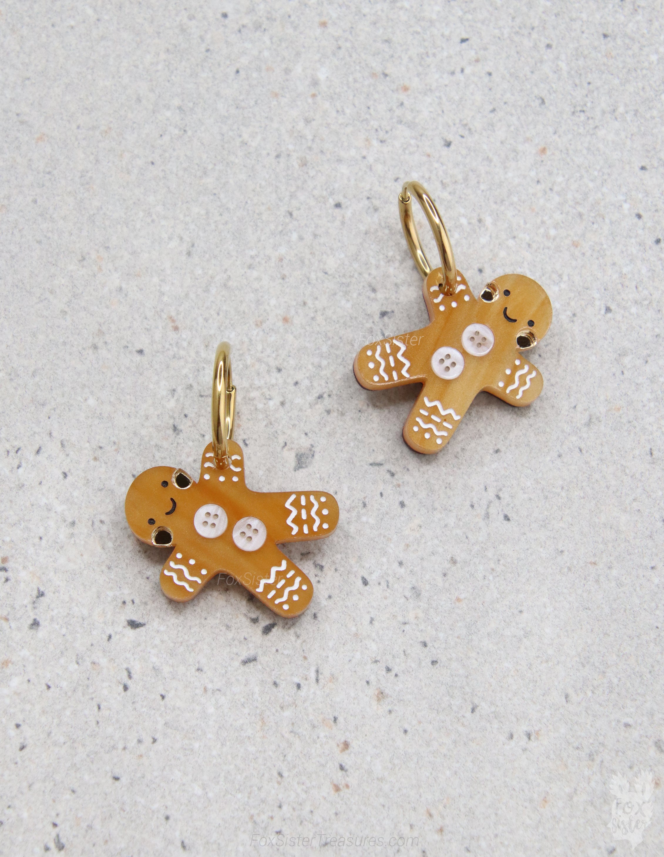 Gingerbread man - Hoop Earrings