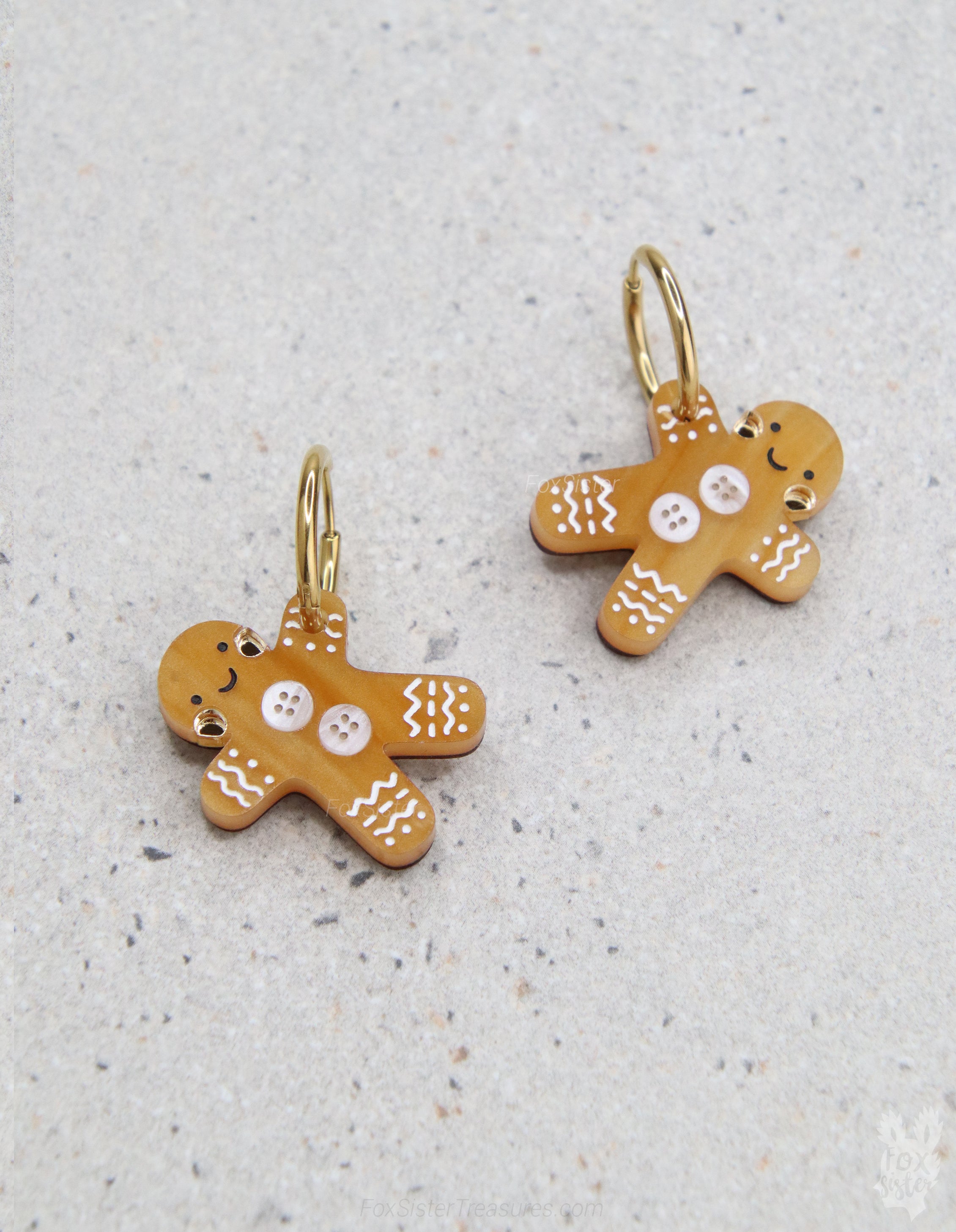 Gingerbread man - Hoop Earrings