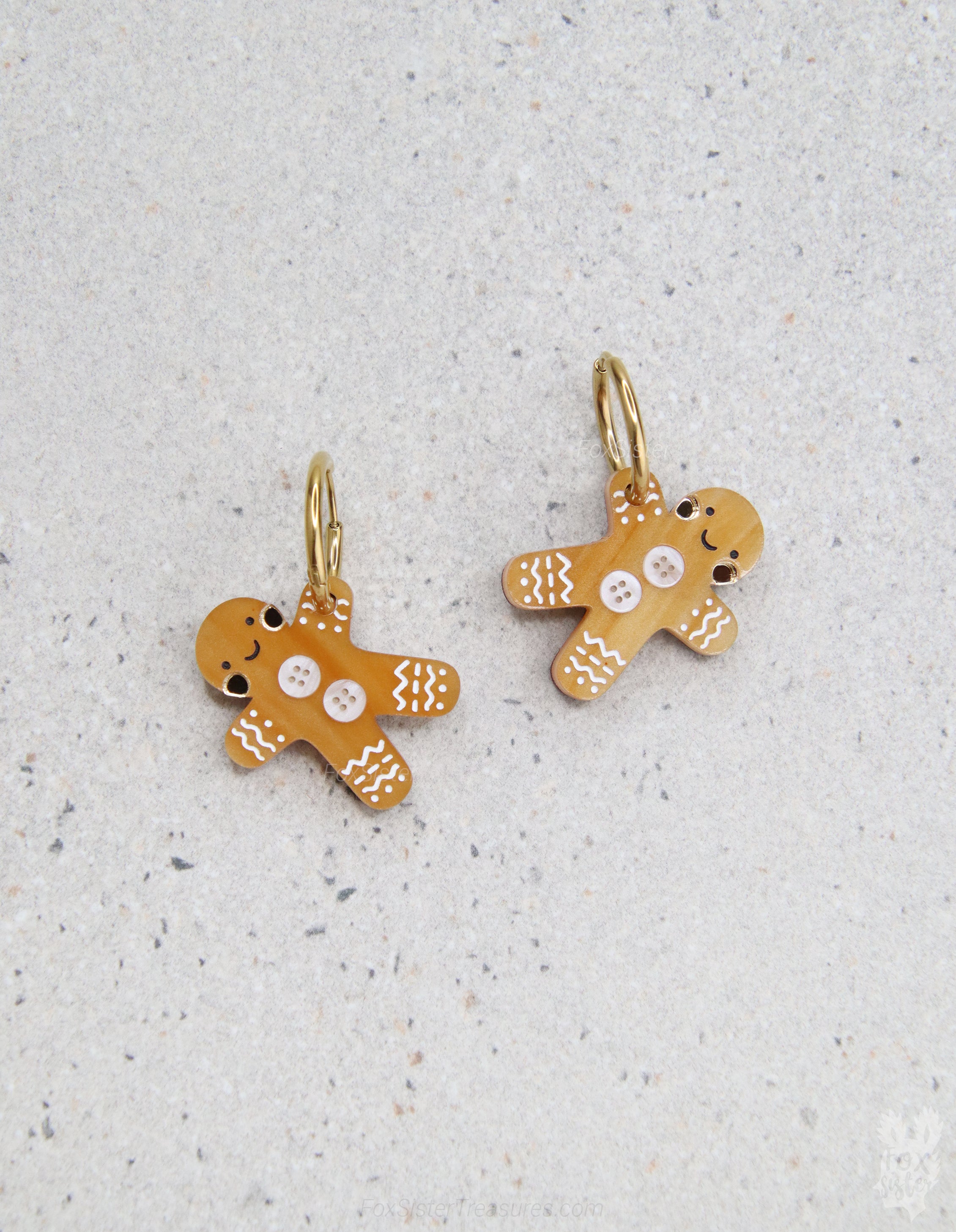 Gingerbread man - Hoop Earrings