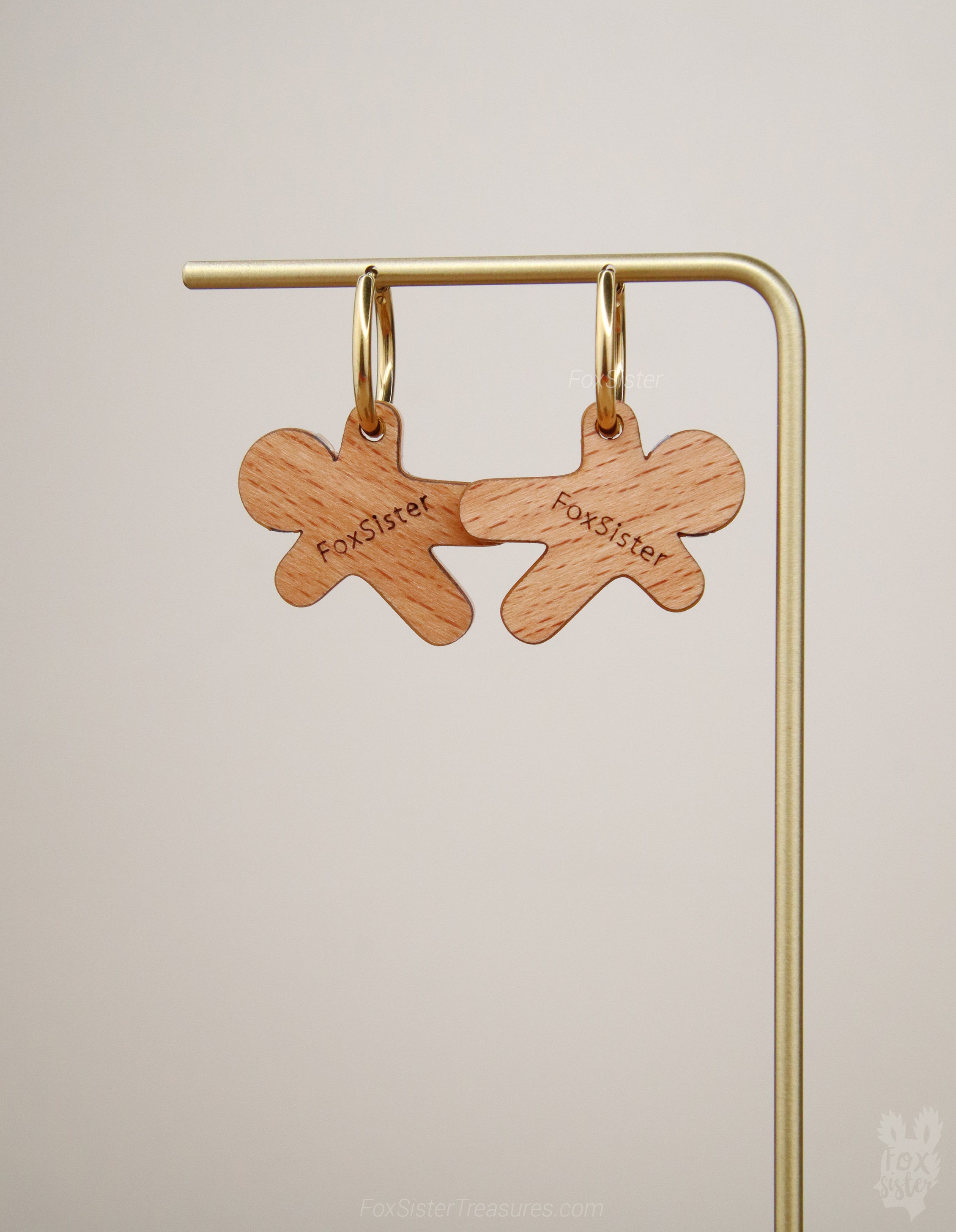 Gingerbread man - Hoop Earrings