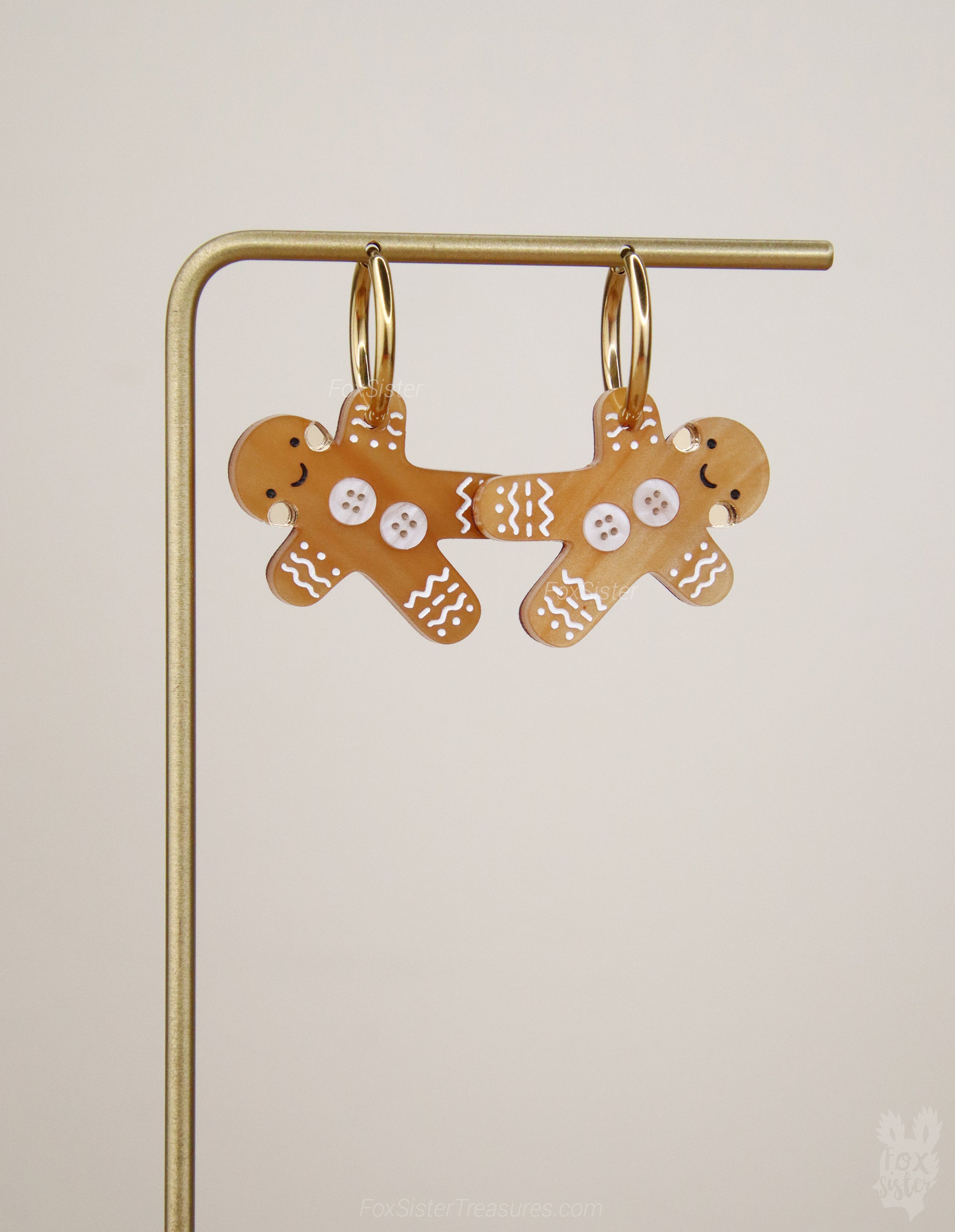 Gingerbread man - Hoop Earrings