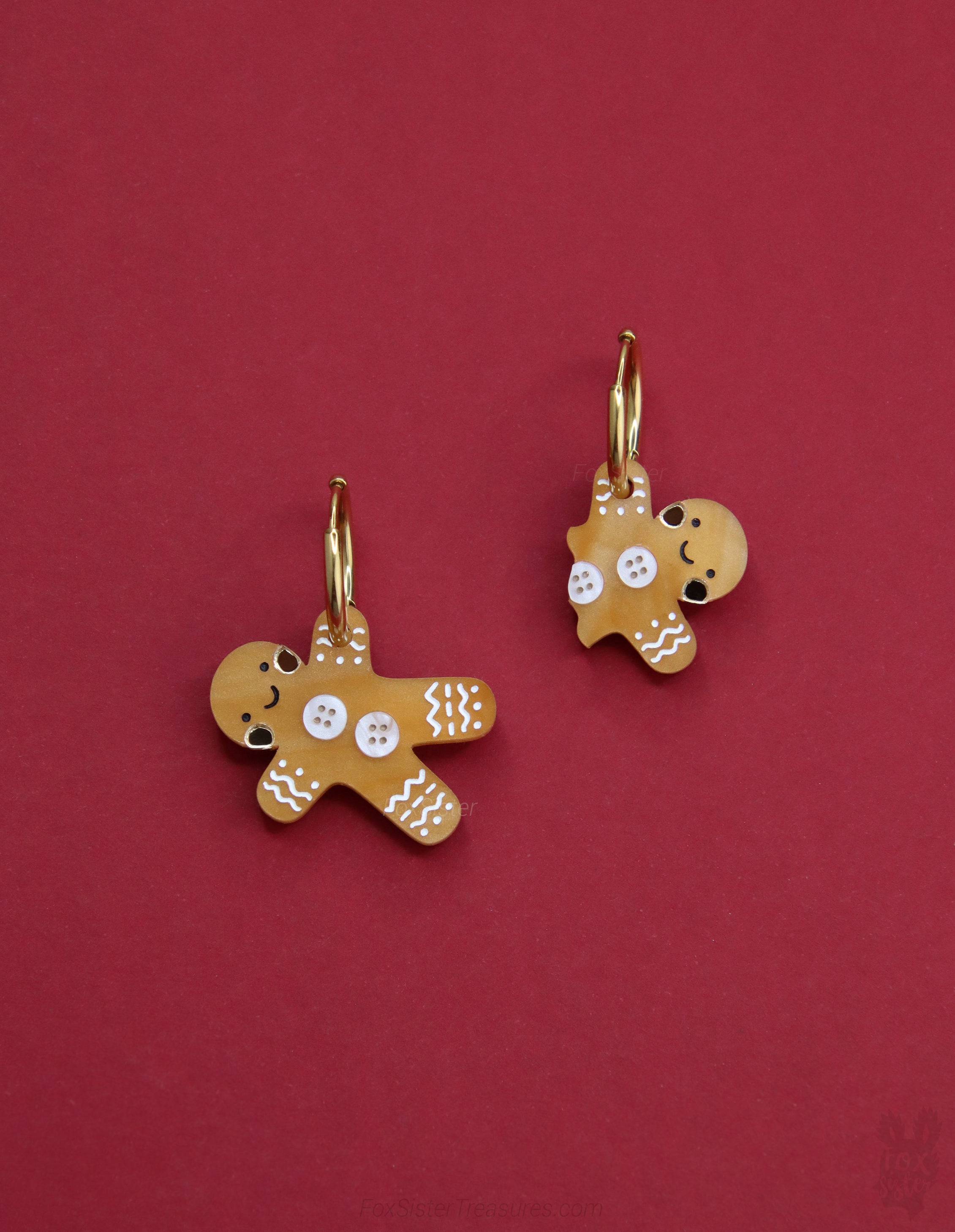 Gingerbread man and a half - Hoop Earrings