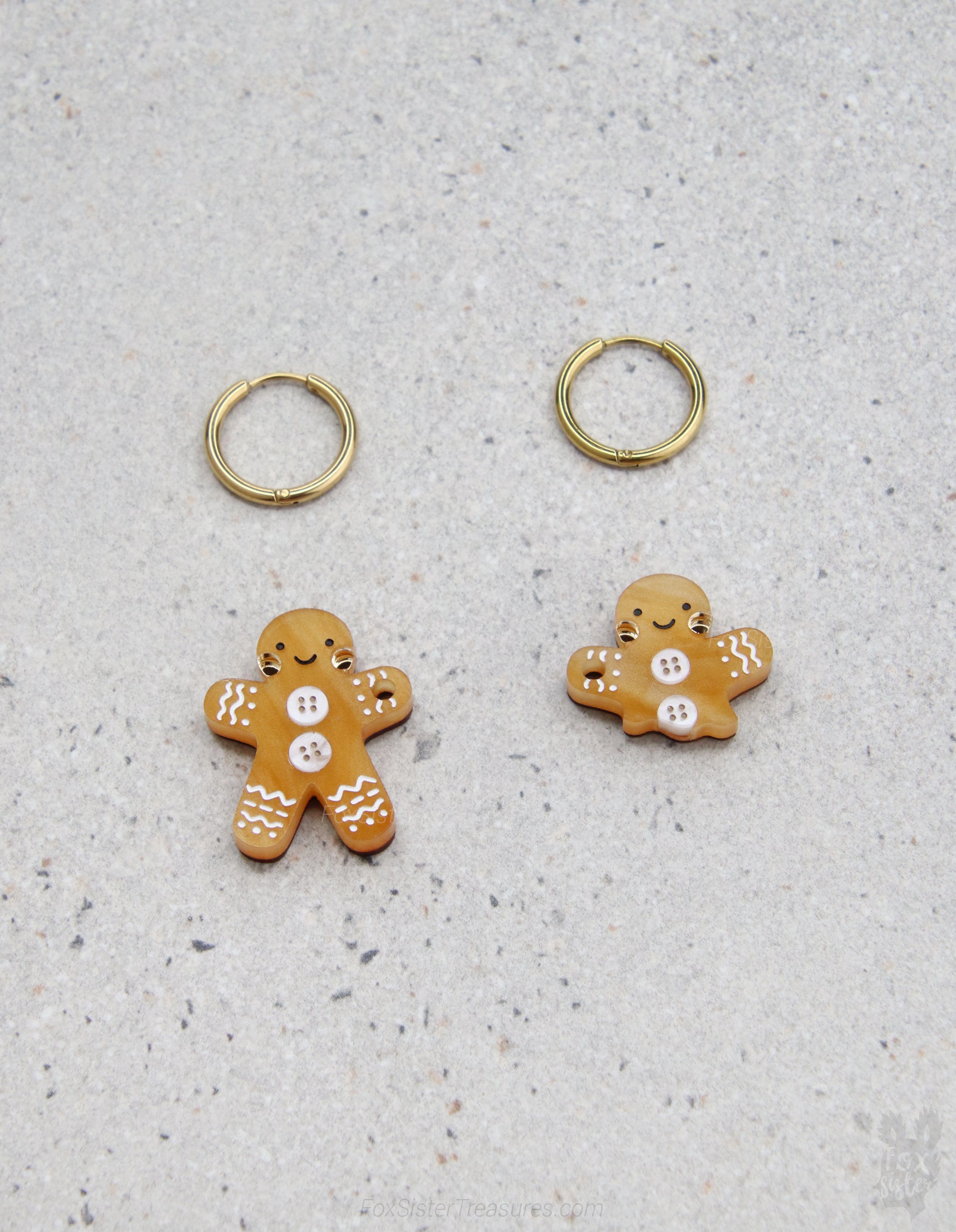 Gingerbread man and a half - Hoop Earrings