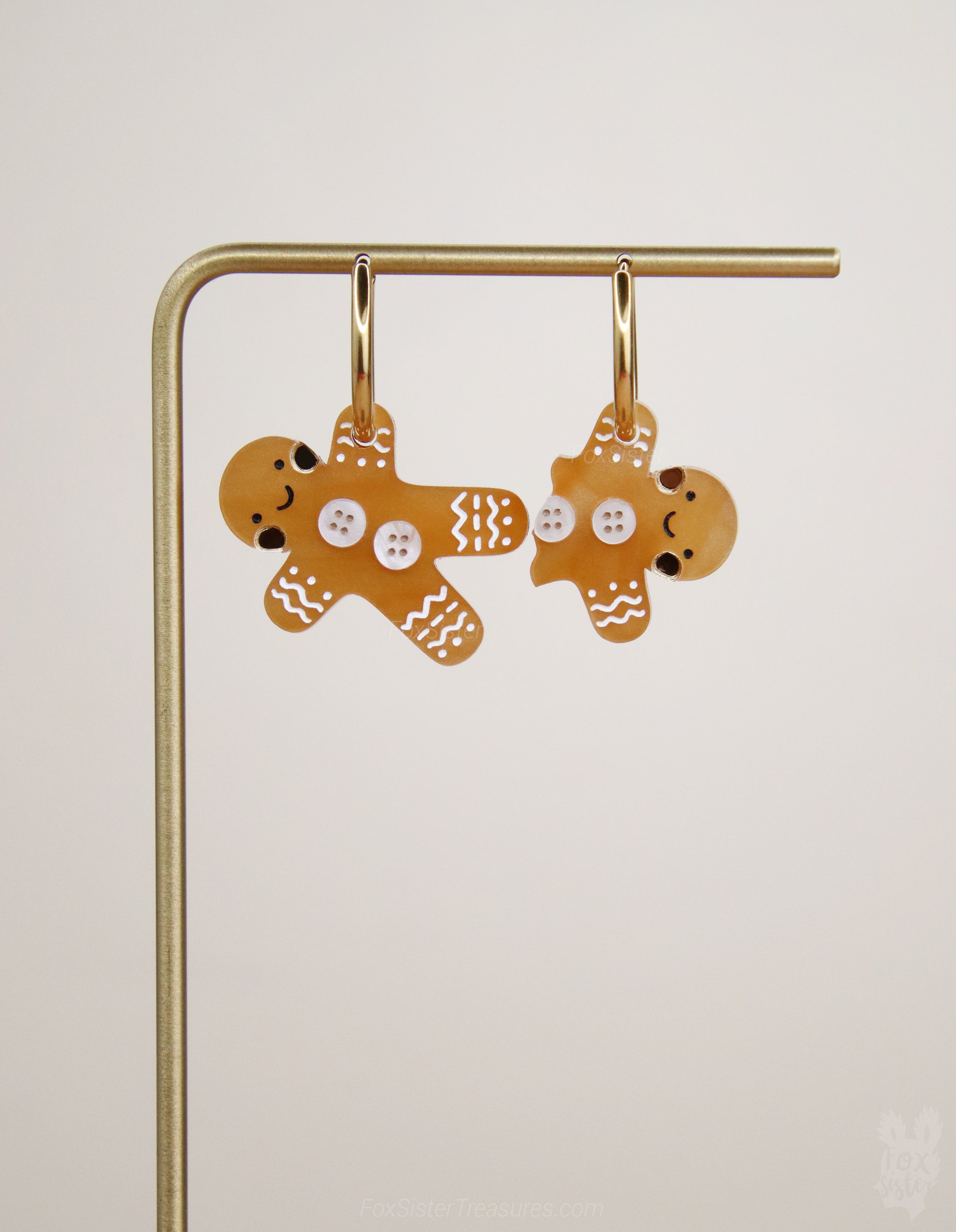 Gingerbread man and a half - Hoop Earrings