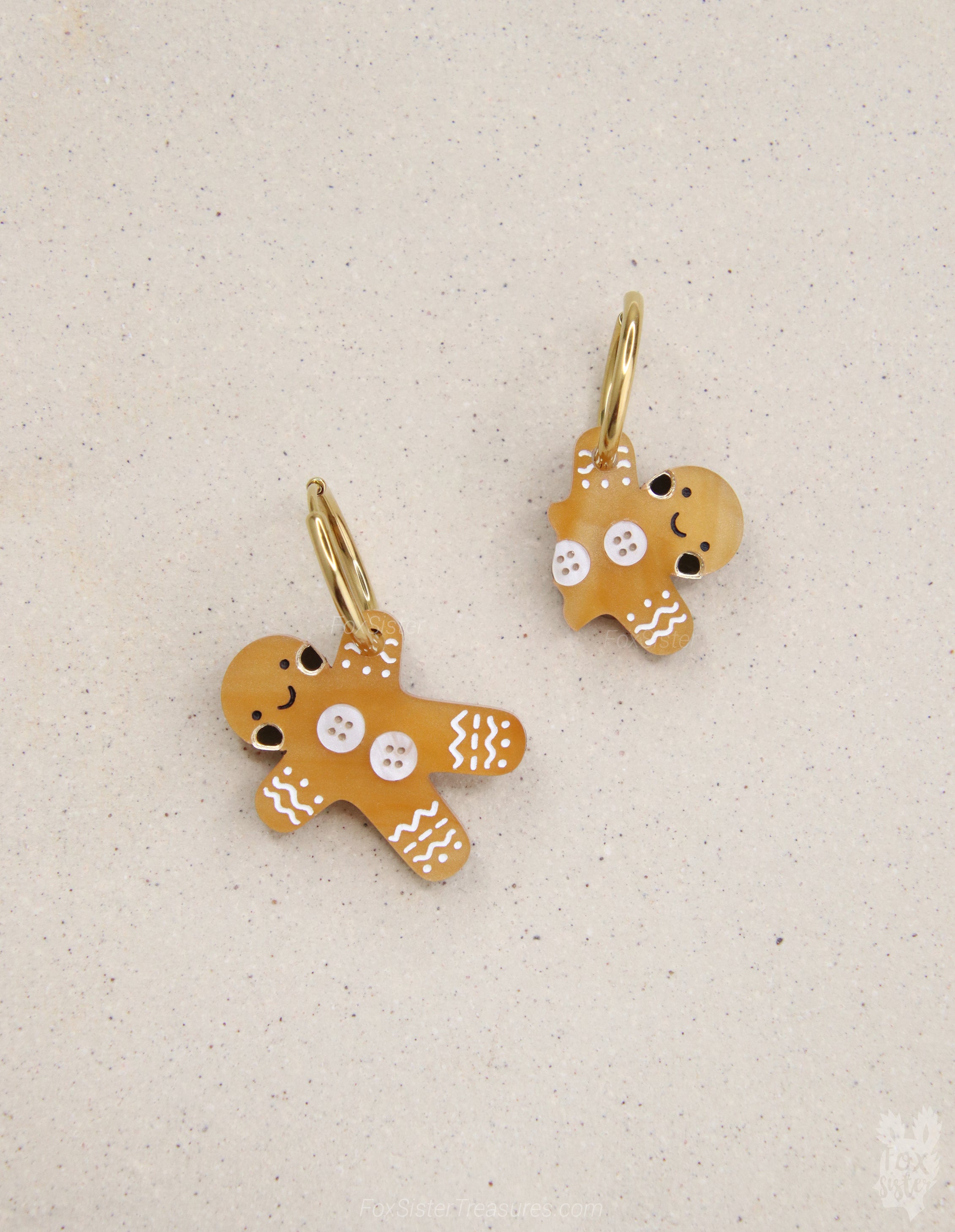 Gingerbread man and a half - Hoop Earrings