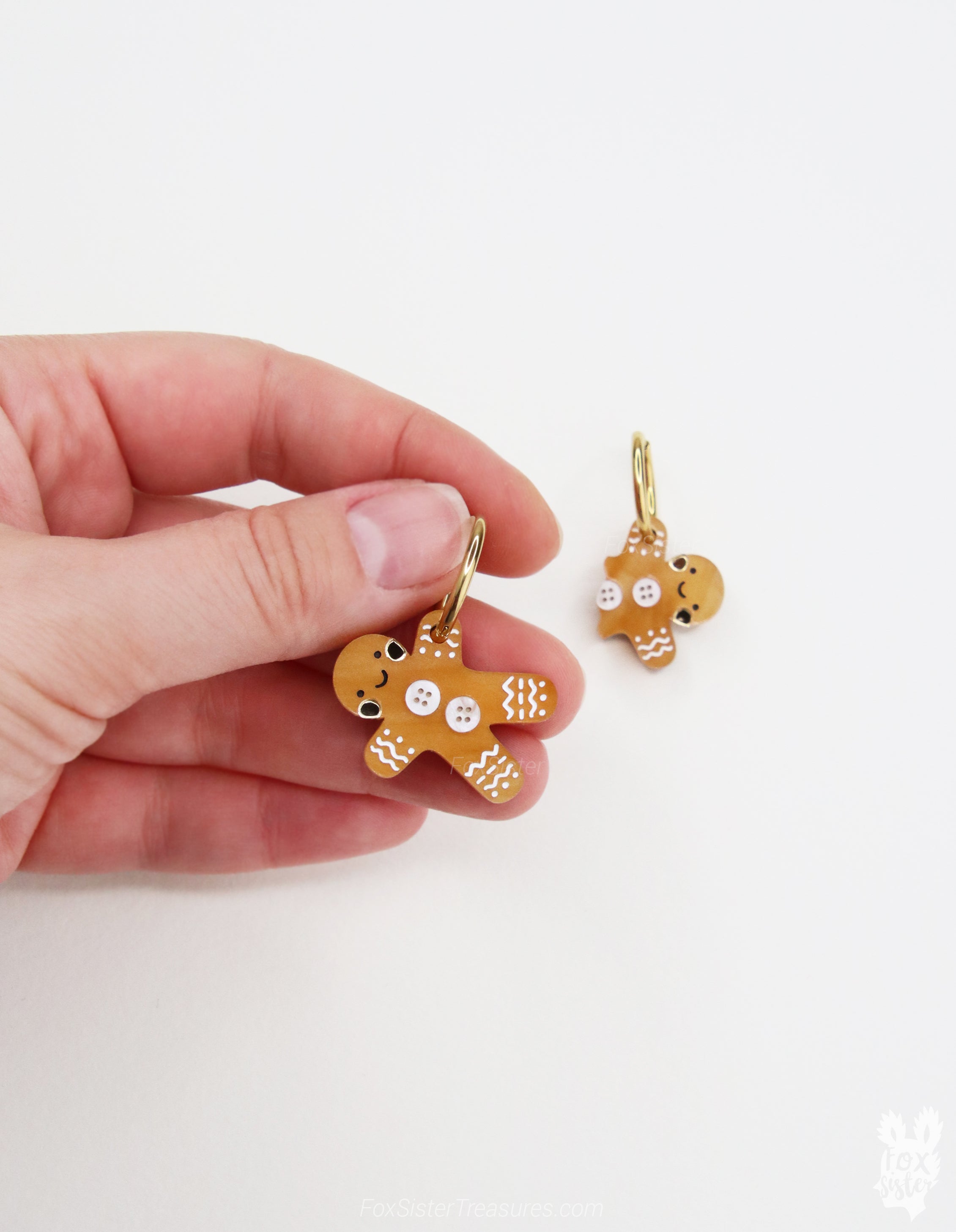 Gingerbread man and a half - Hoop Earrings