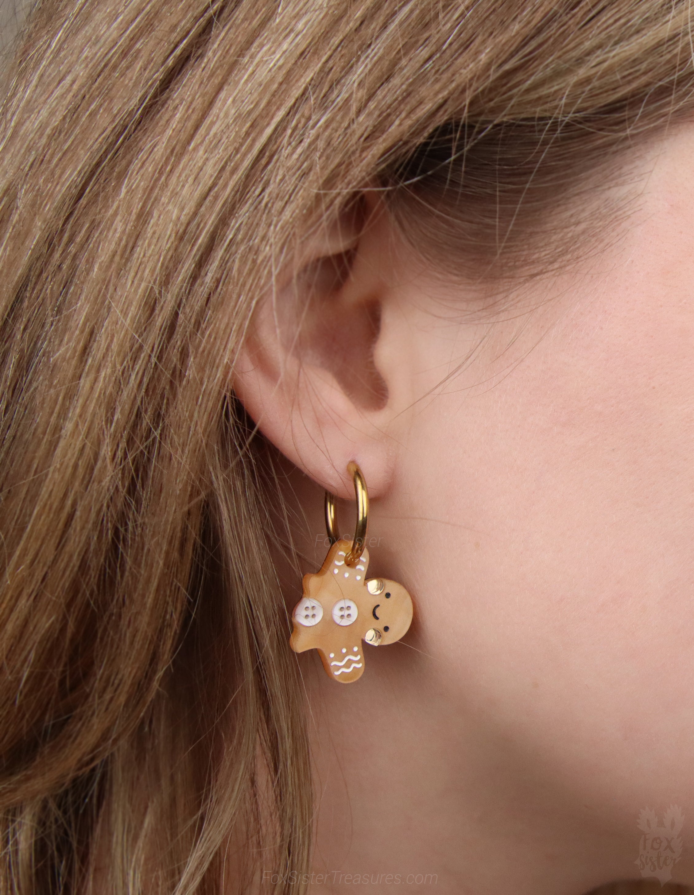 Gingerbread man and a half - Hoop Earrings