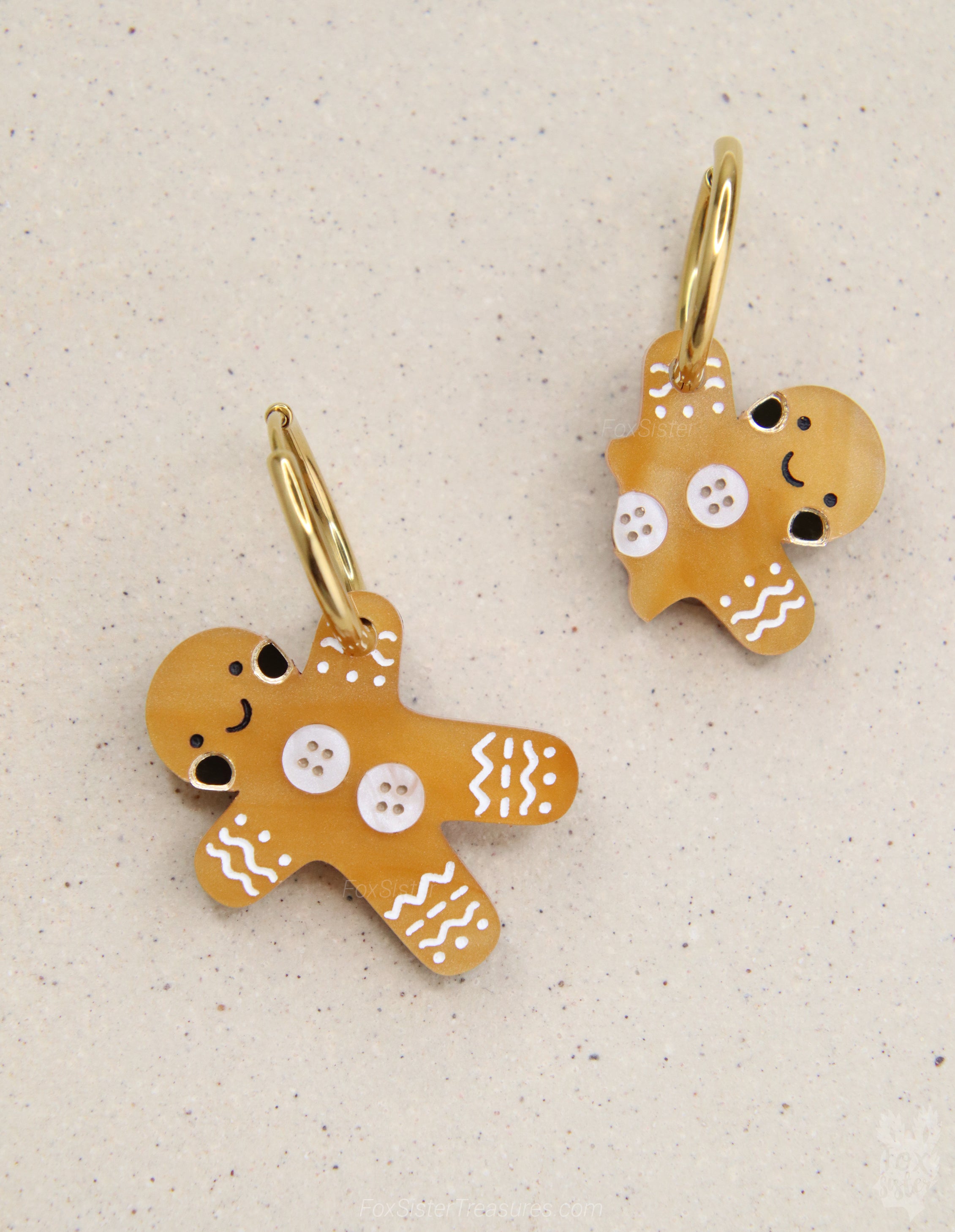 Gingerbread man and a half - Hoop Earrings