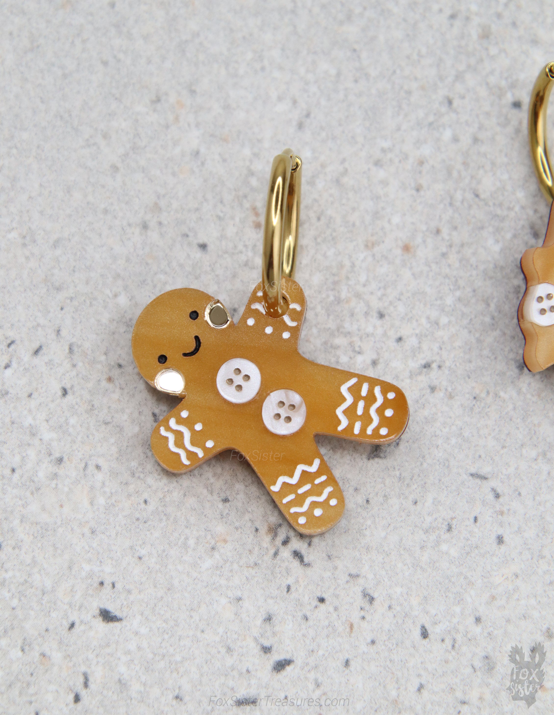 Gingerbread man and a half - Hoop Earrings