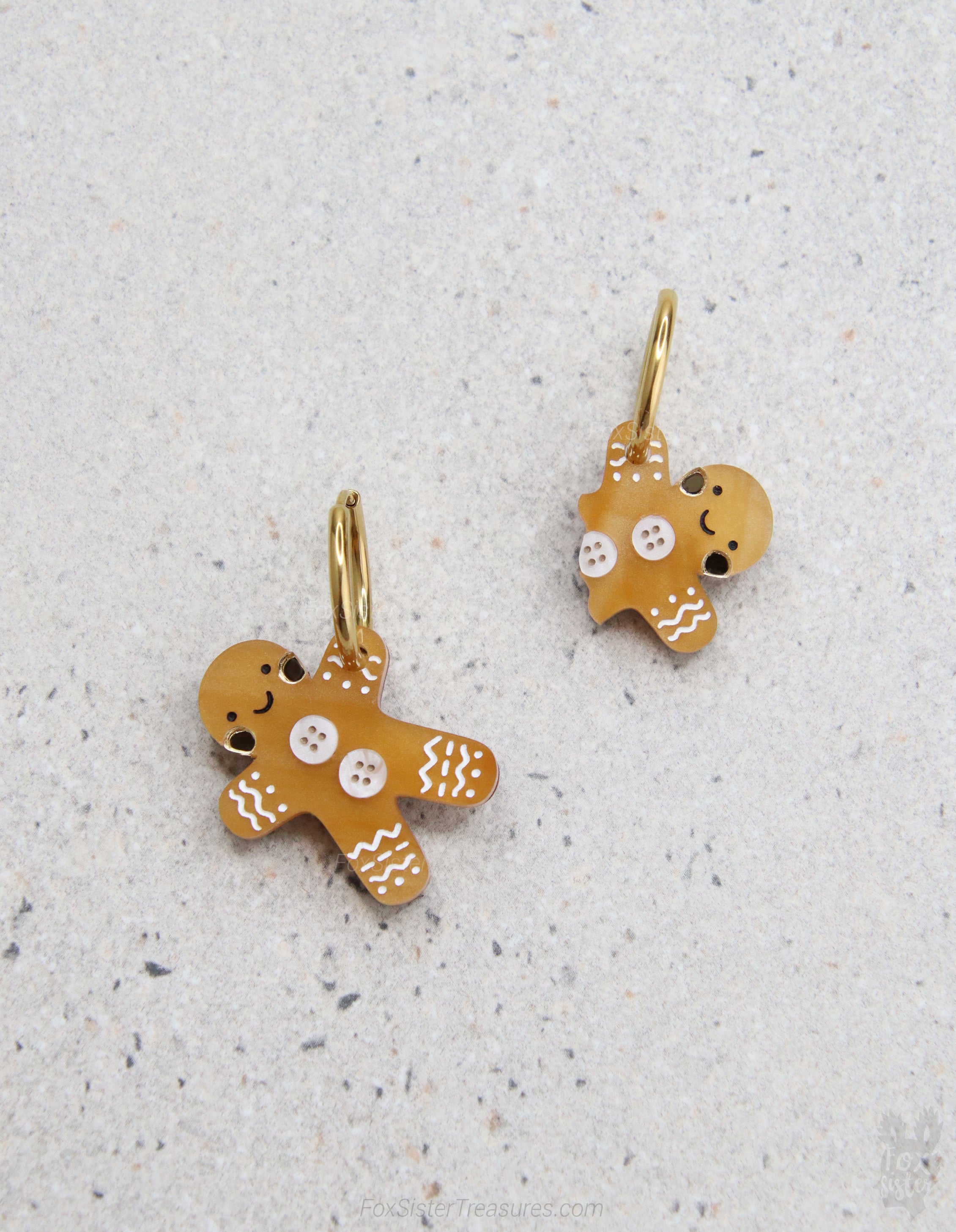 Gingerbread man and a half - Hoop Earrings