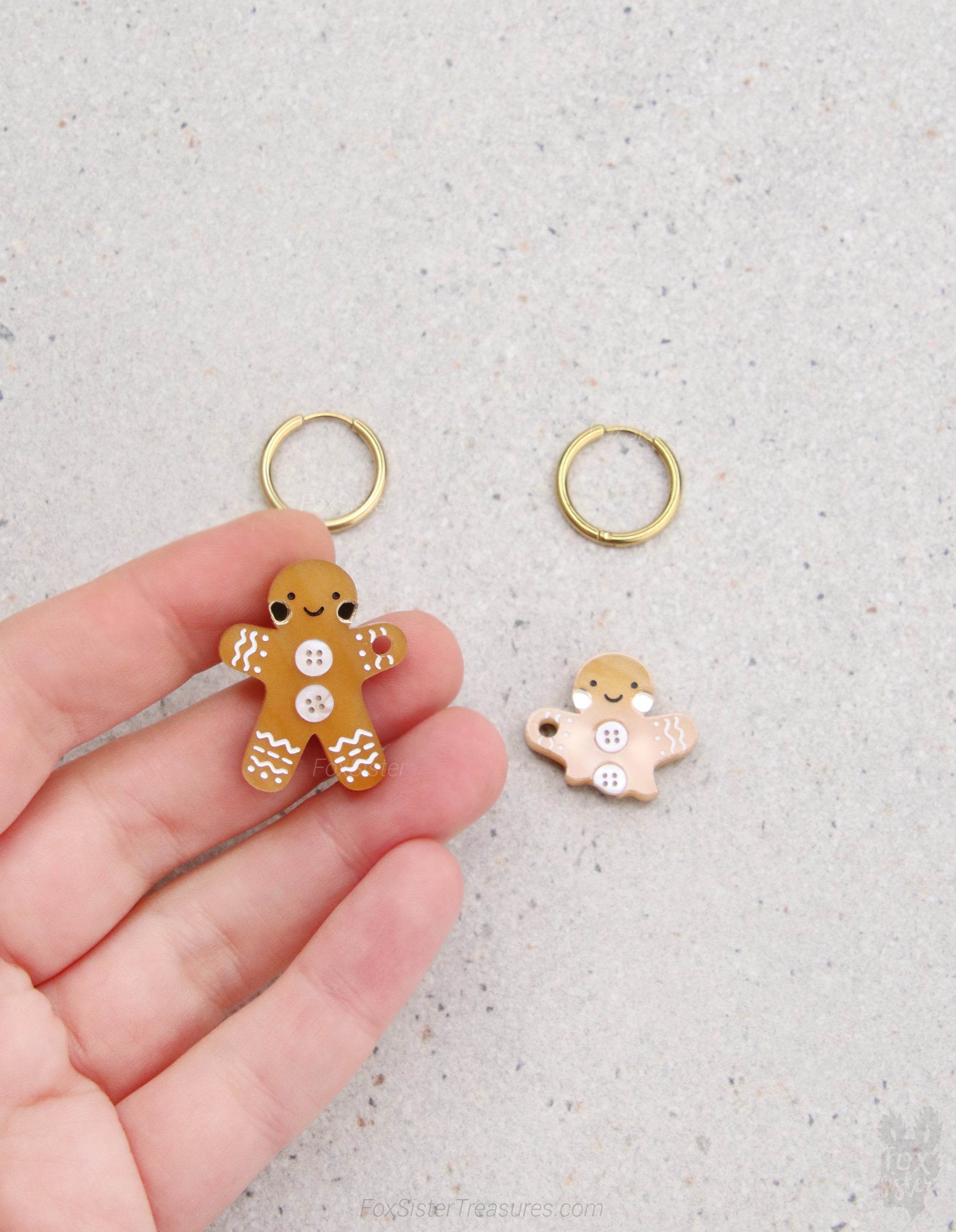 Gingerbread man and a half - Hoop Earrings
