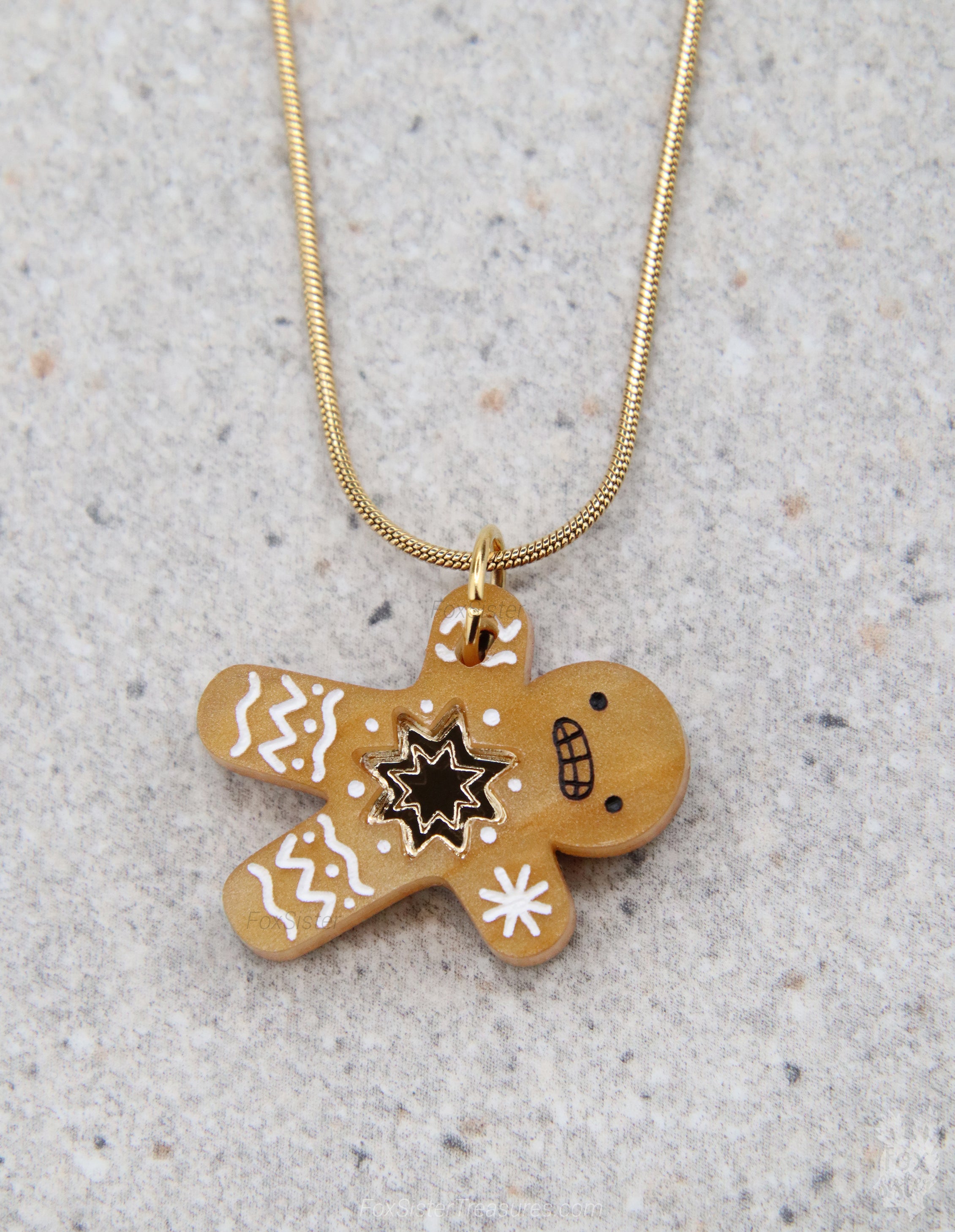 Awkward Gingerbread man - Mini - Necklace