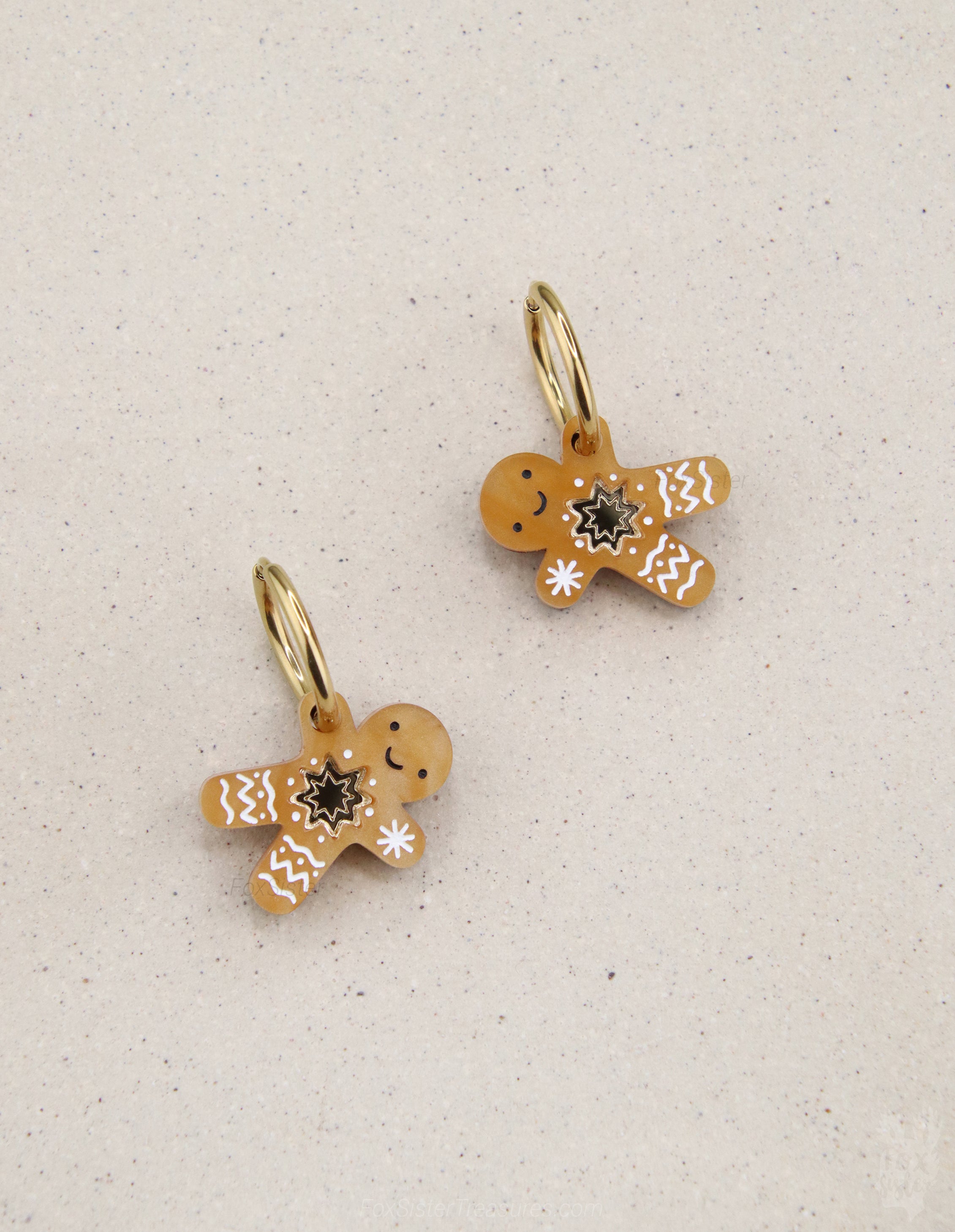 Gingerbread man - Mini - Hoop Earrings