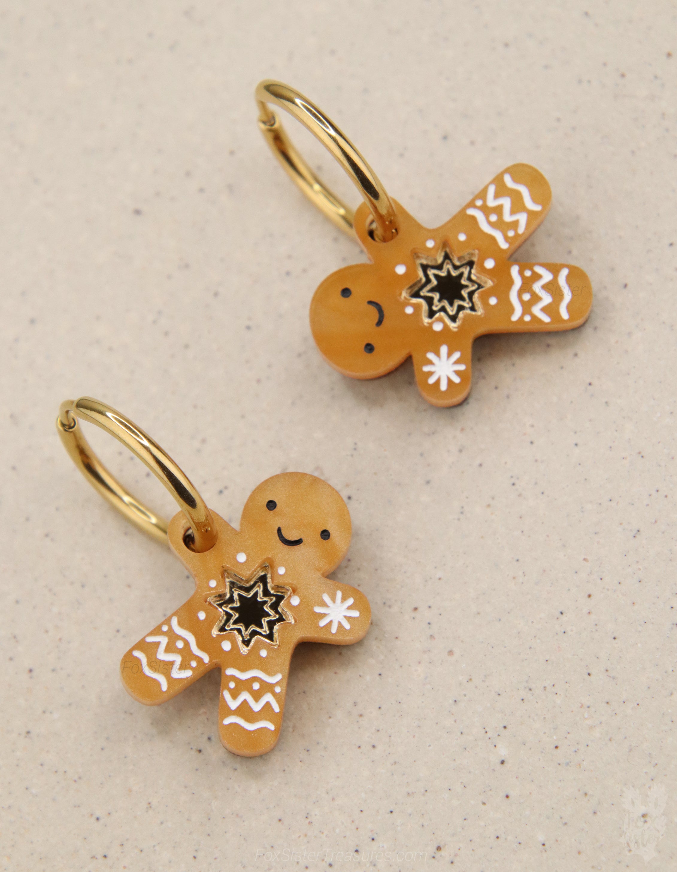 Gingerbread man - Mini - Hoop Earrings