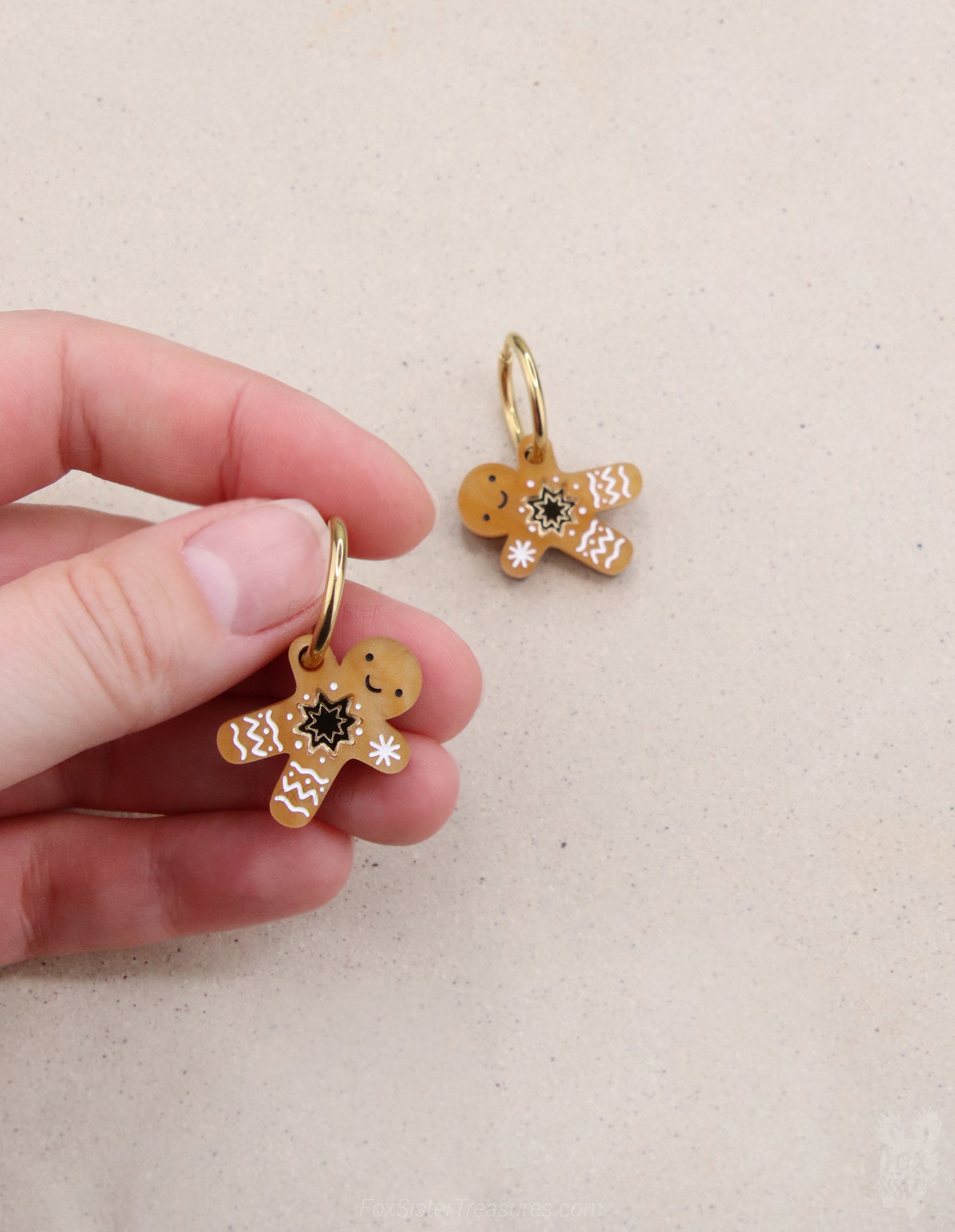Gingerbread man - Mini - Hoop Earrings