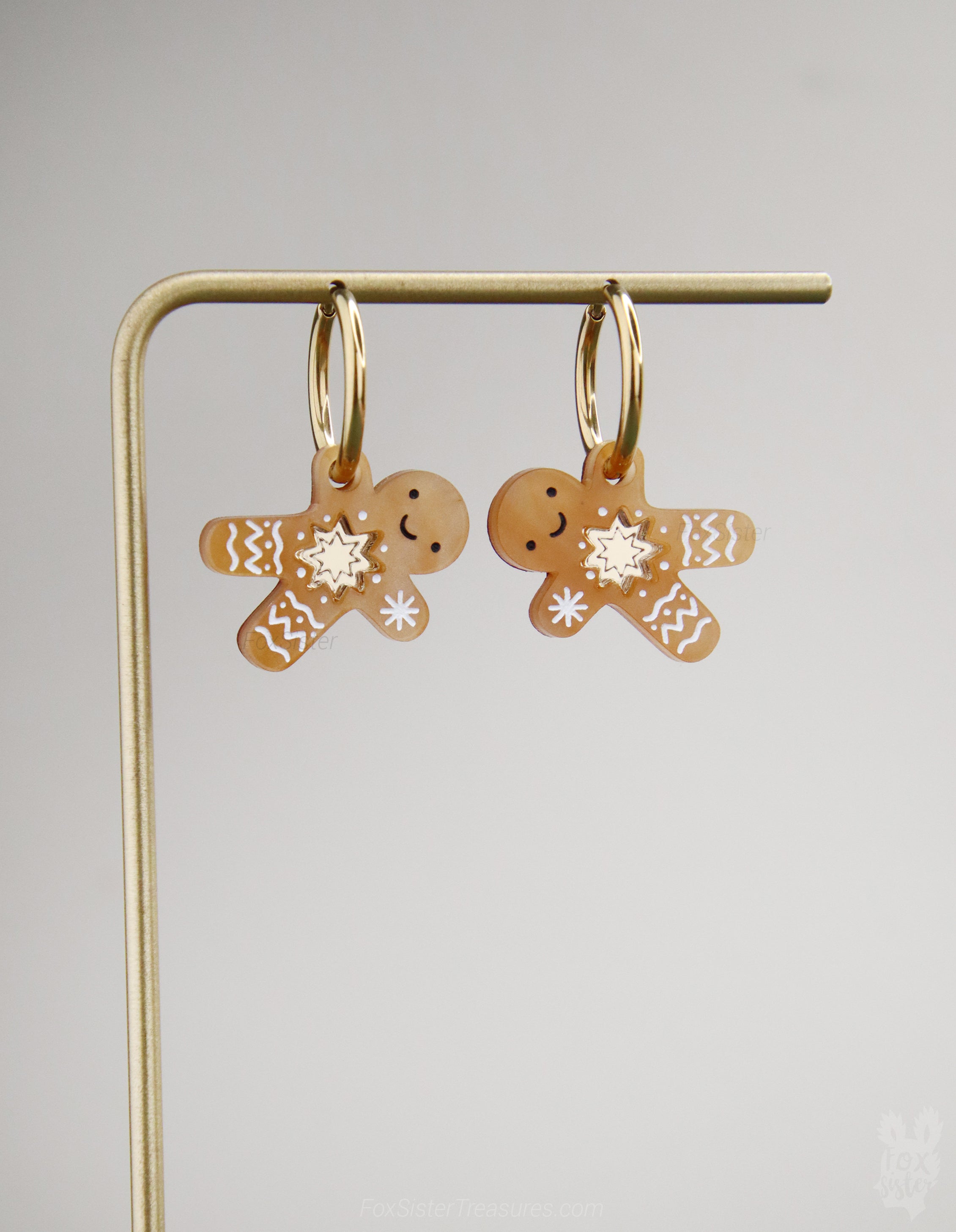 Gingerbread man - Mini - Hoop Earrings