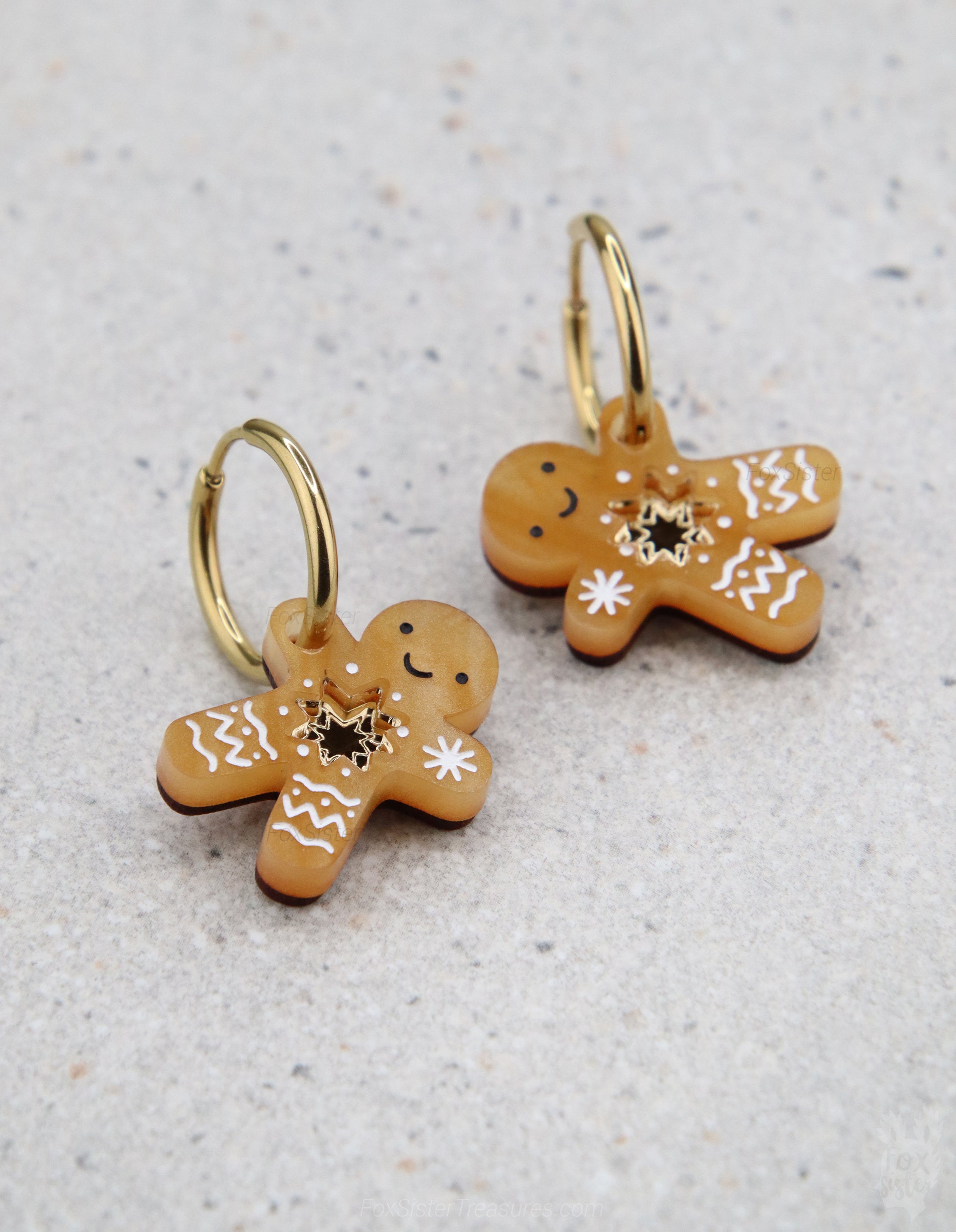 Gingerbread man - Mini - Hoop Earrings