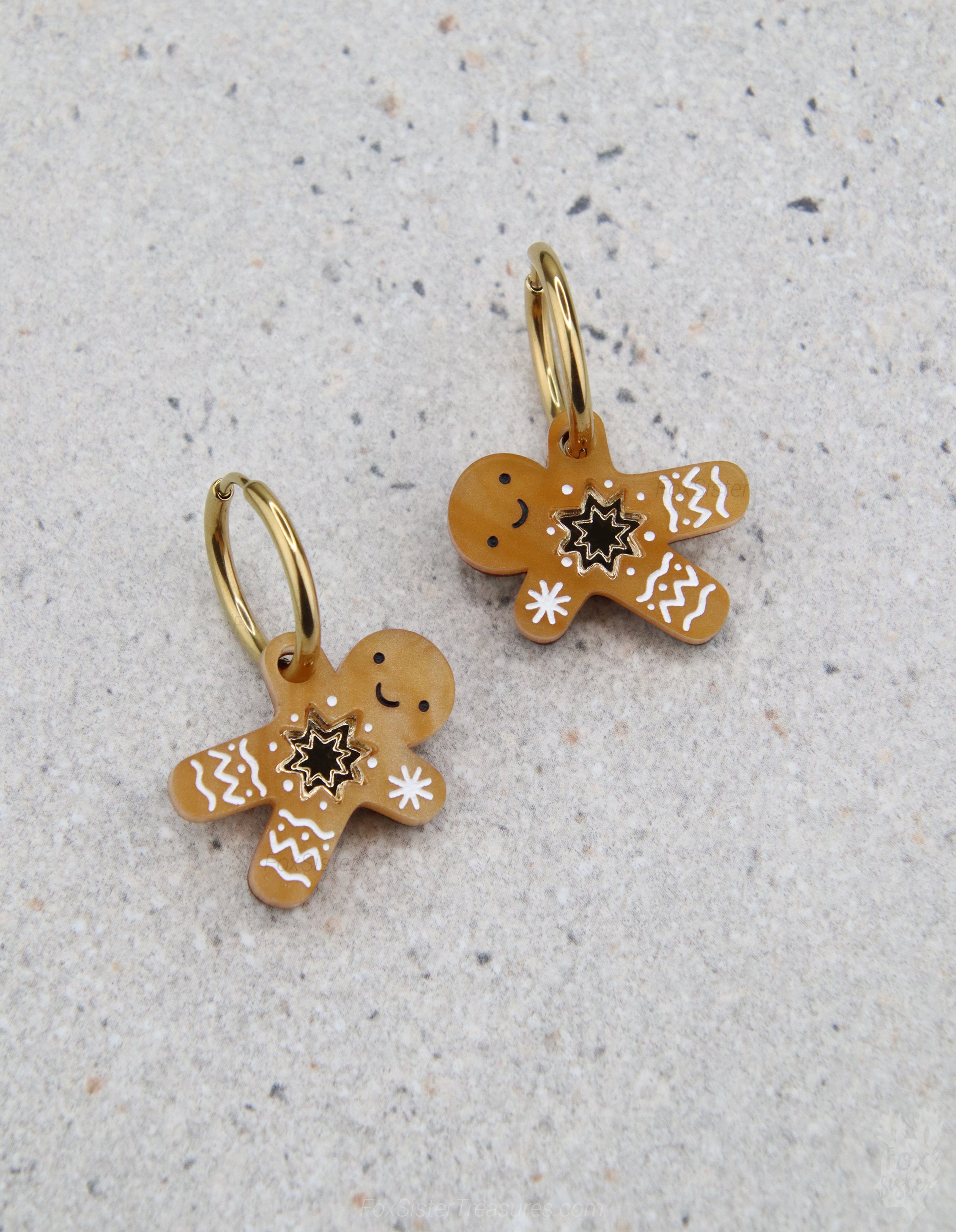 Gingerbread man - Mini - Hoop Earrings