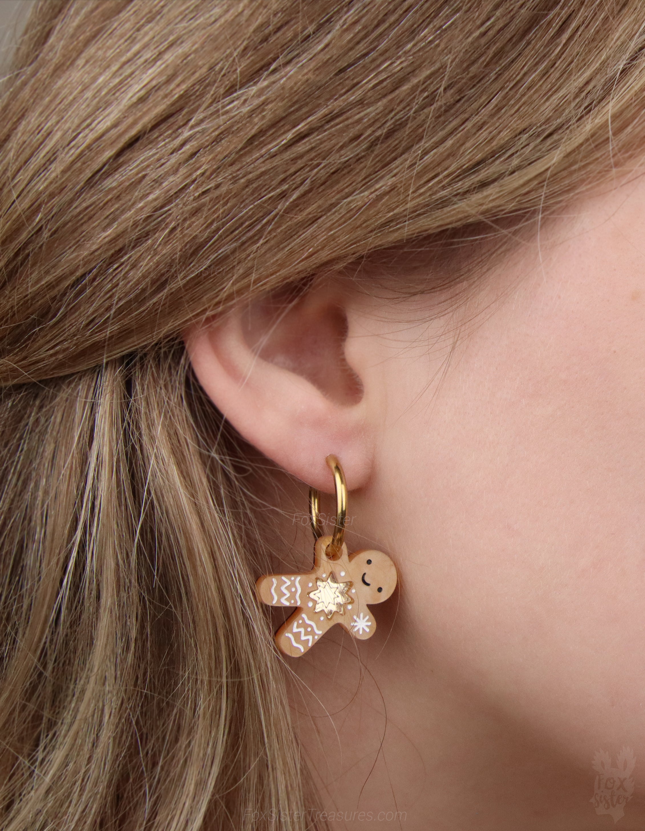 Gingerbread man - Mini - Hoop Earrings