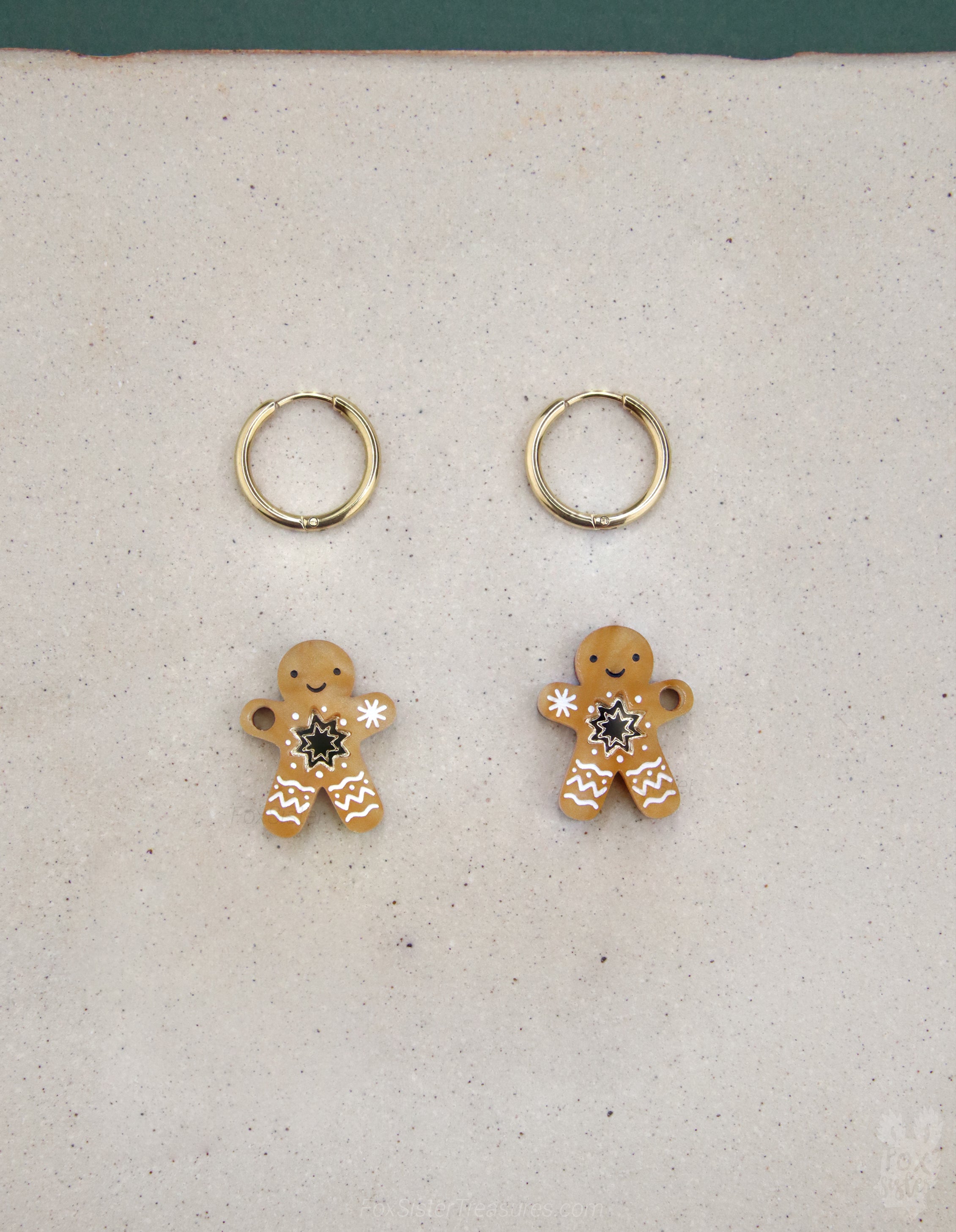 Gingerbread man - Mini - Hoop Earrings