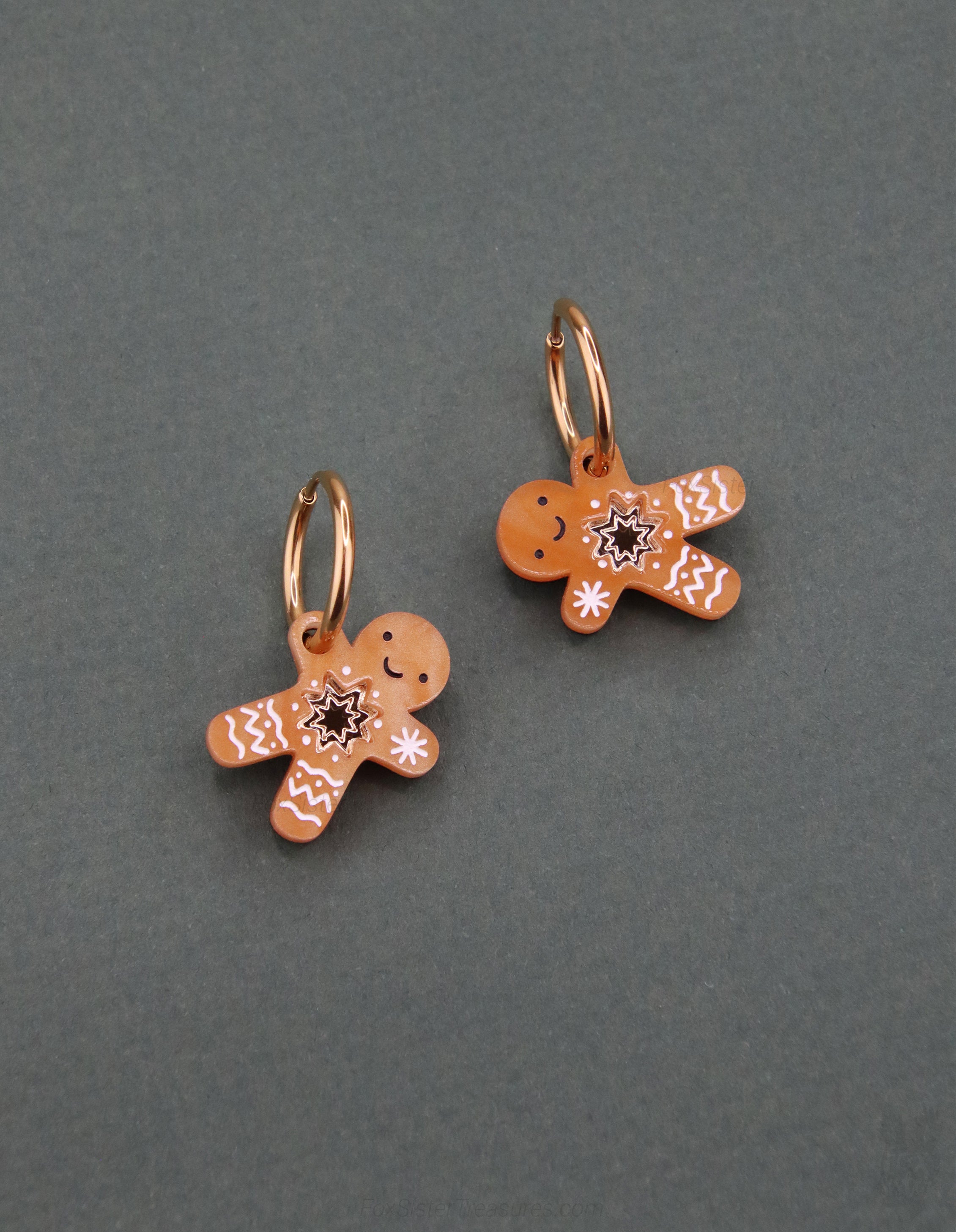 Gingerbread man - Mini - Hoop Earrings