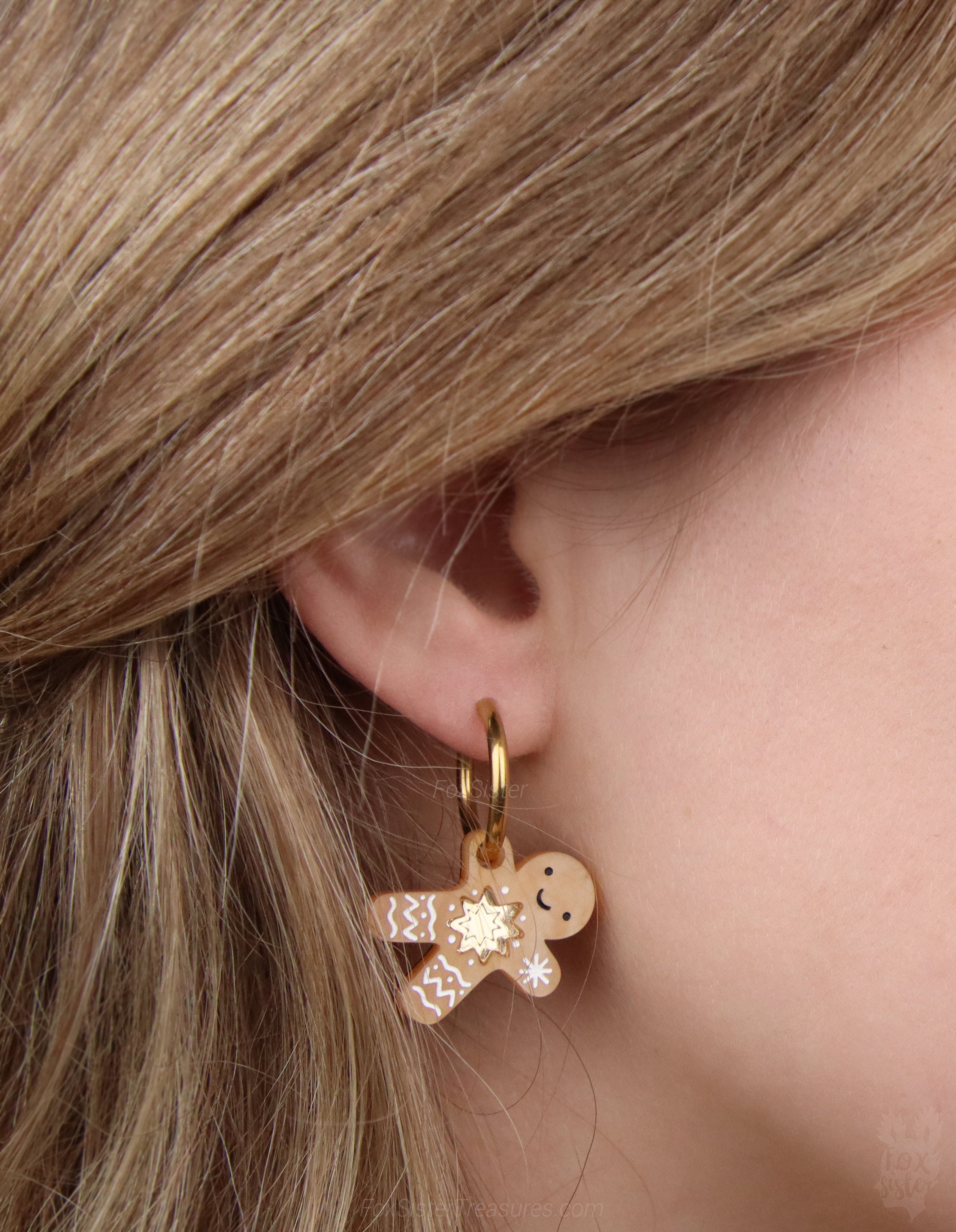 Gingerbread man - Mini - Hoop Earrings
