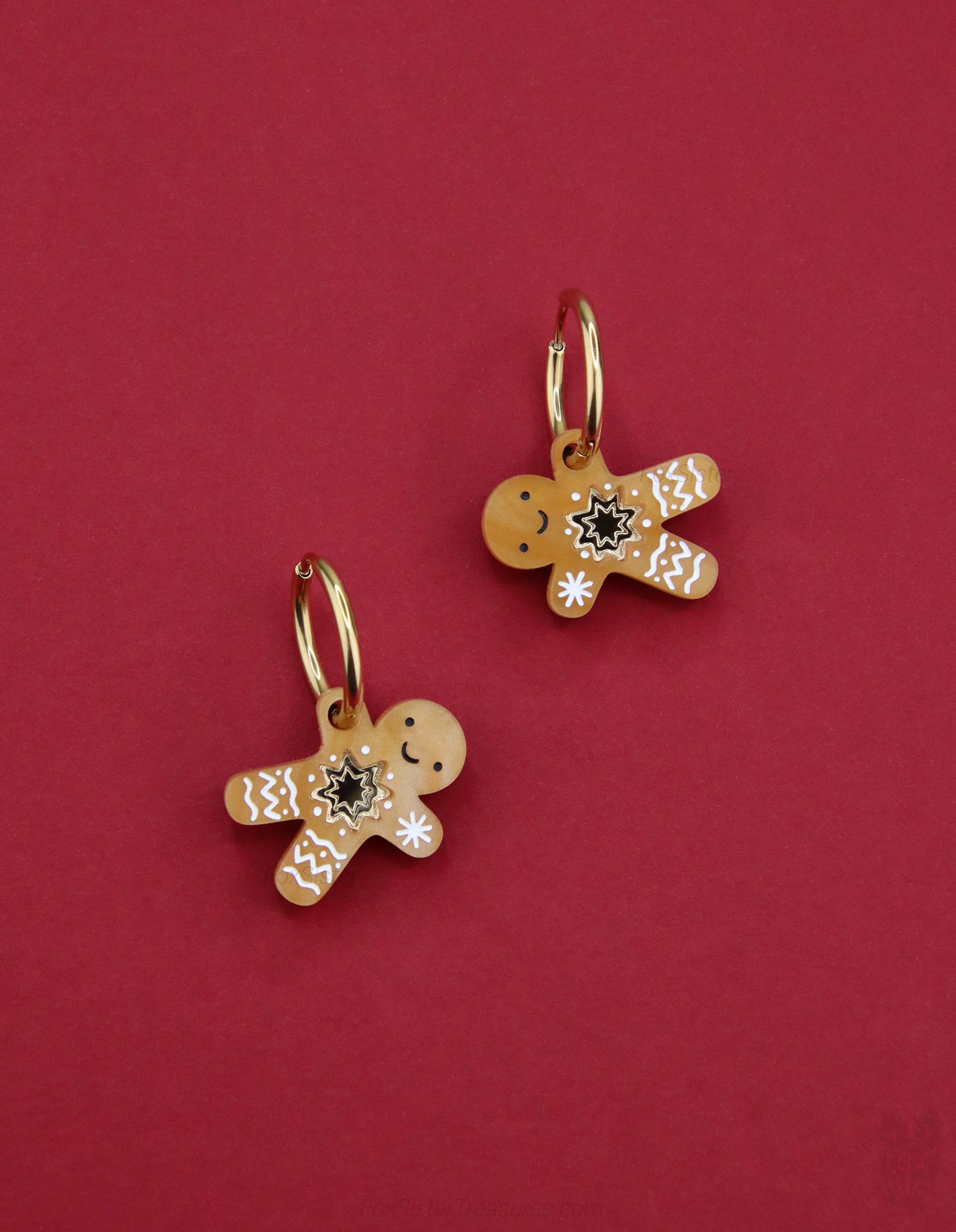 Gingerbread man - Mini - Hoop Earrings