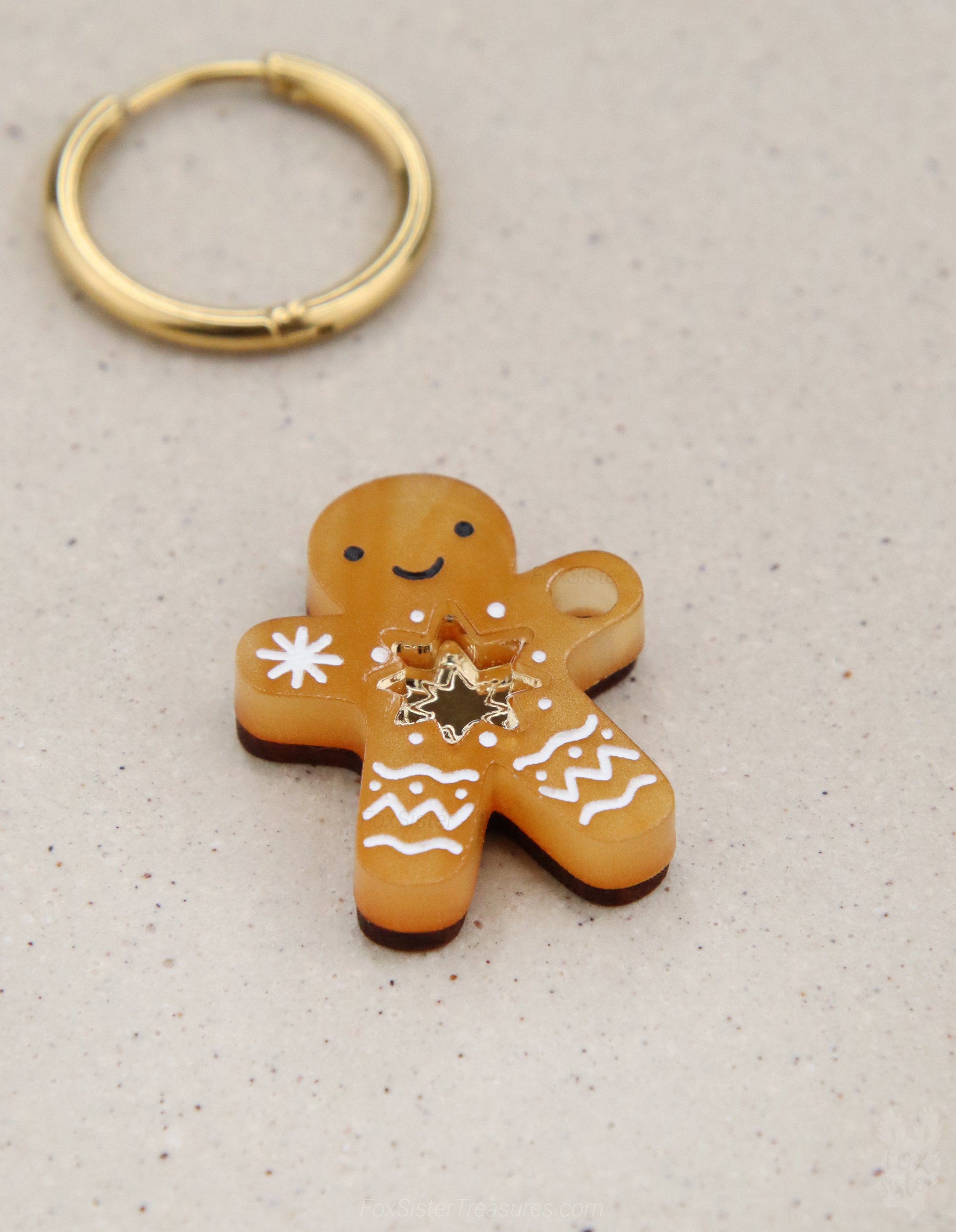 Gingerbread man - Mini - Hoop Earrings