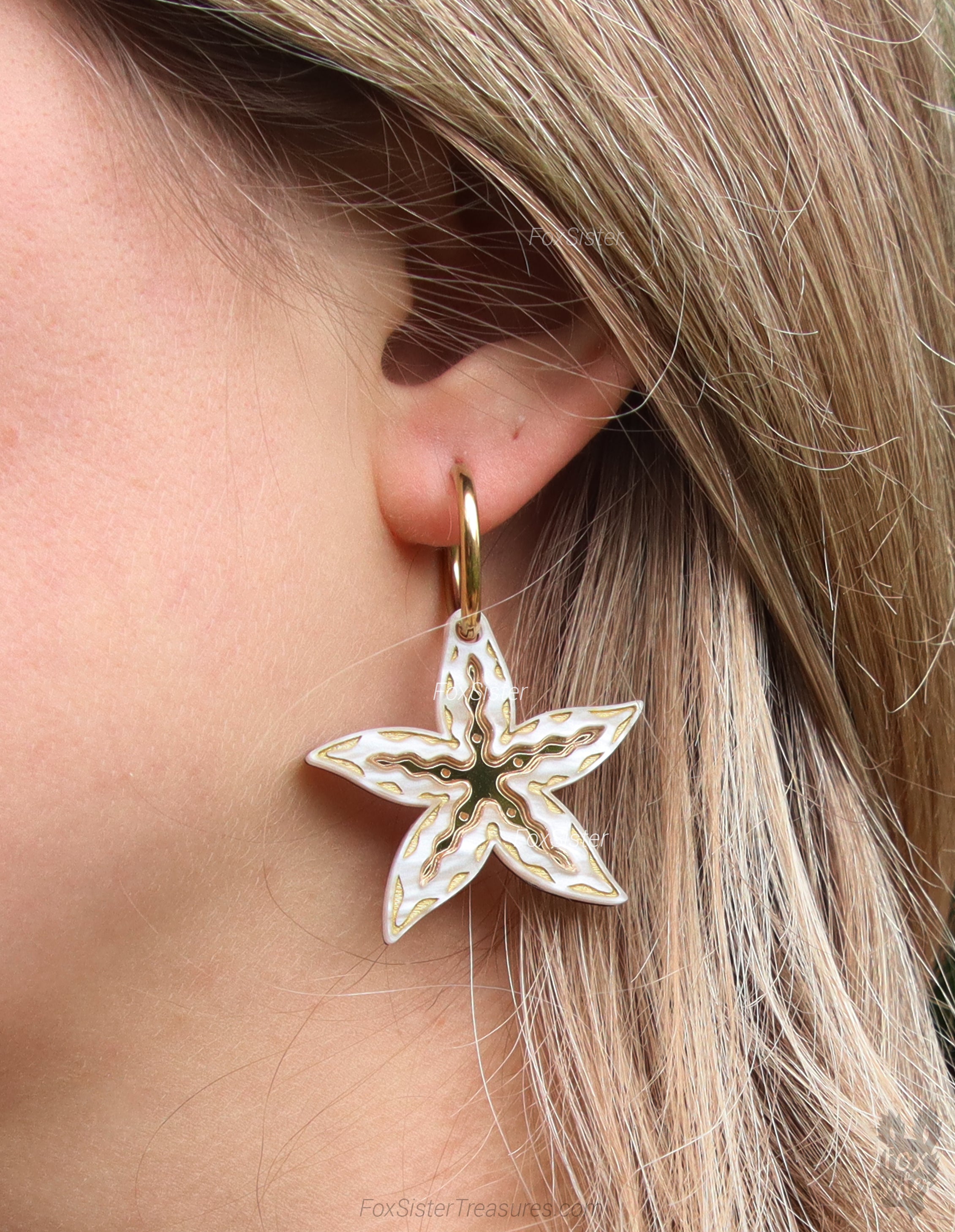 Starfish Style B - Hoop Earrings