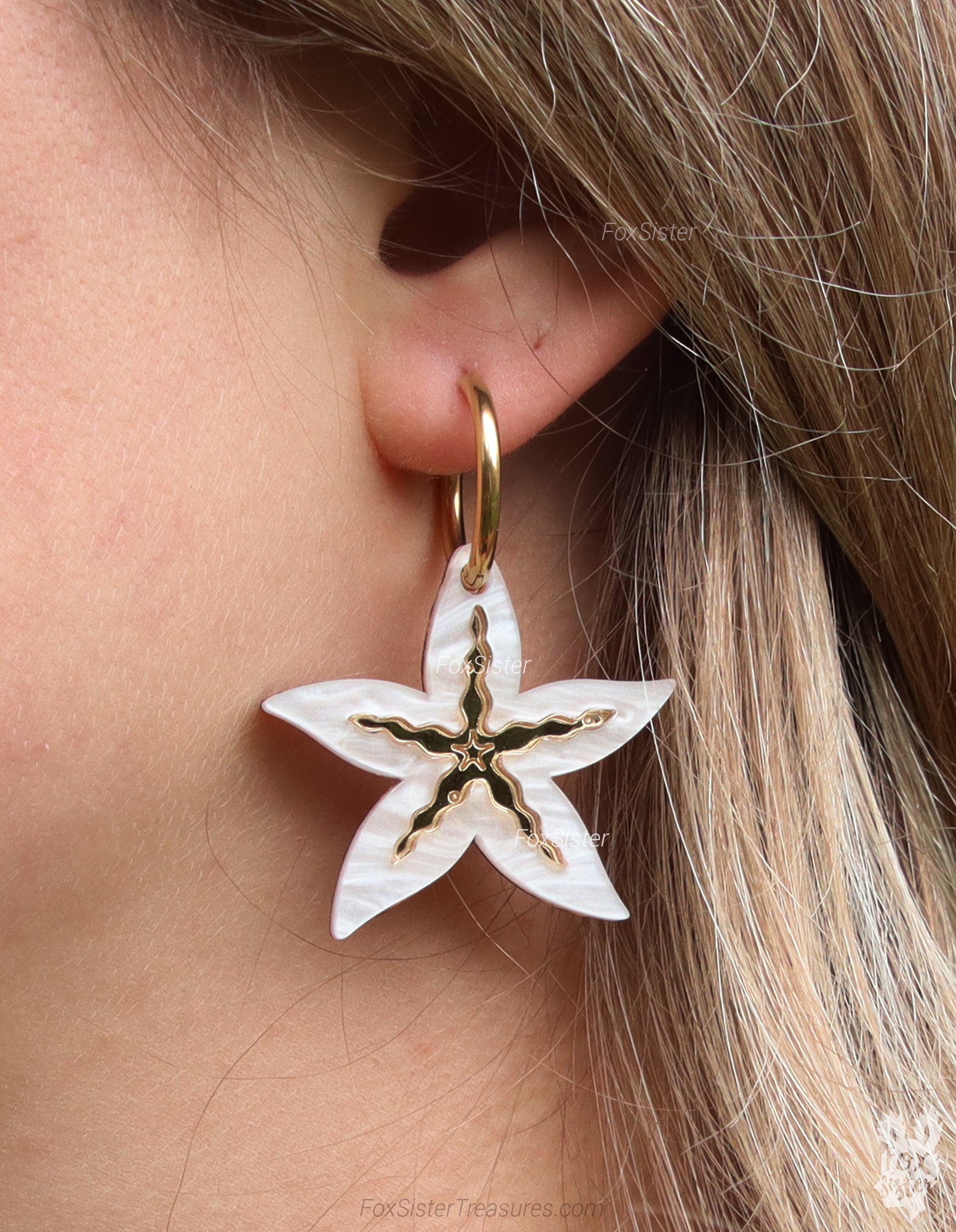 Starfish Style A - Hoop Earrings