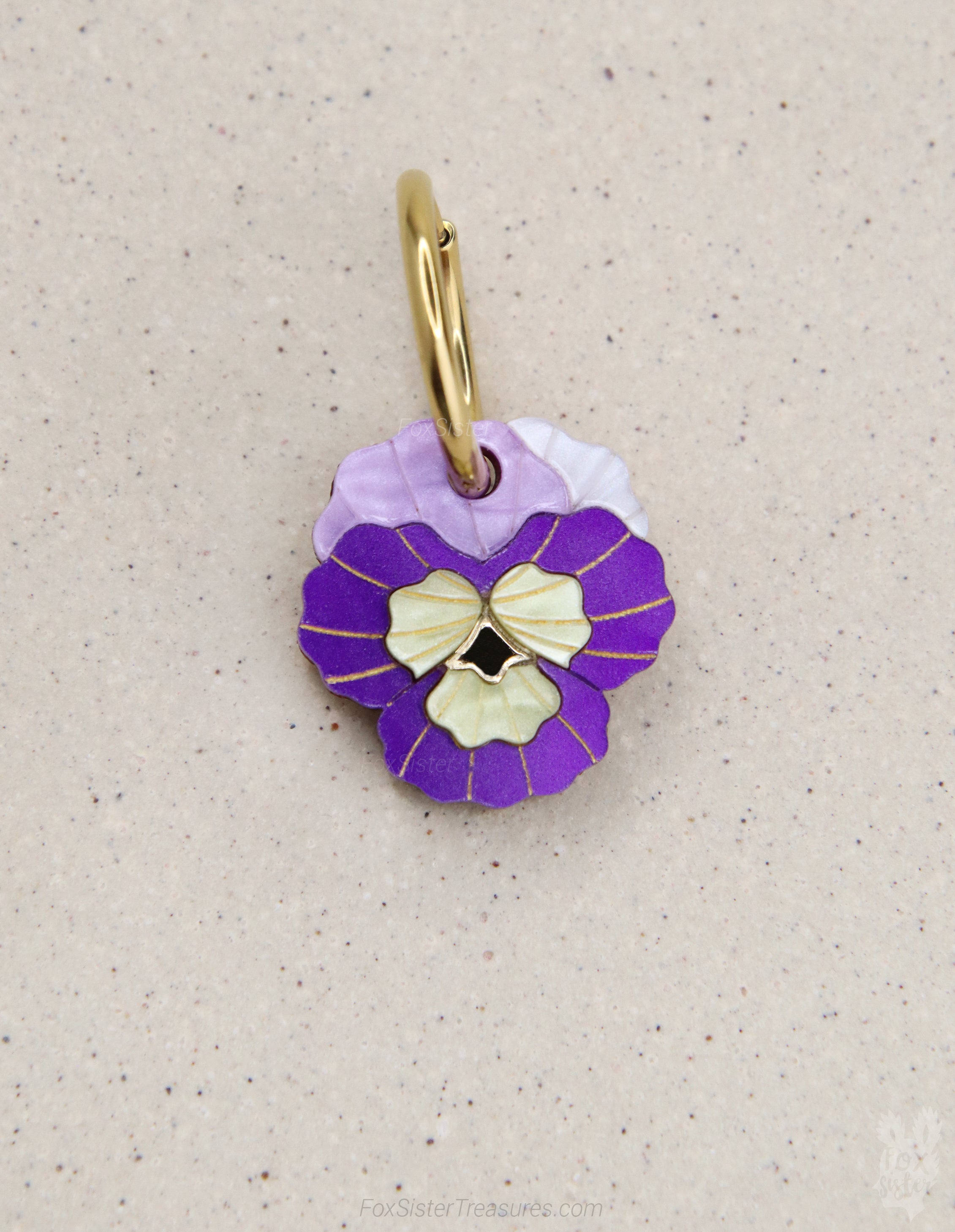 Pansy flowers  - Mix & Match Earrings