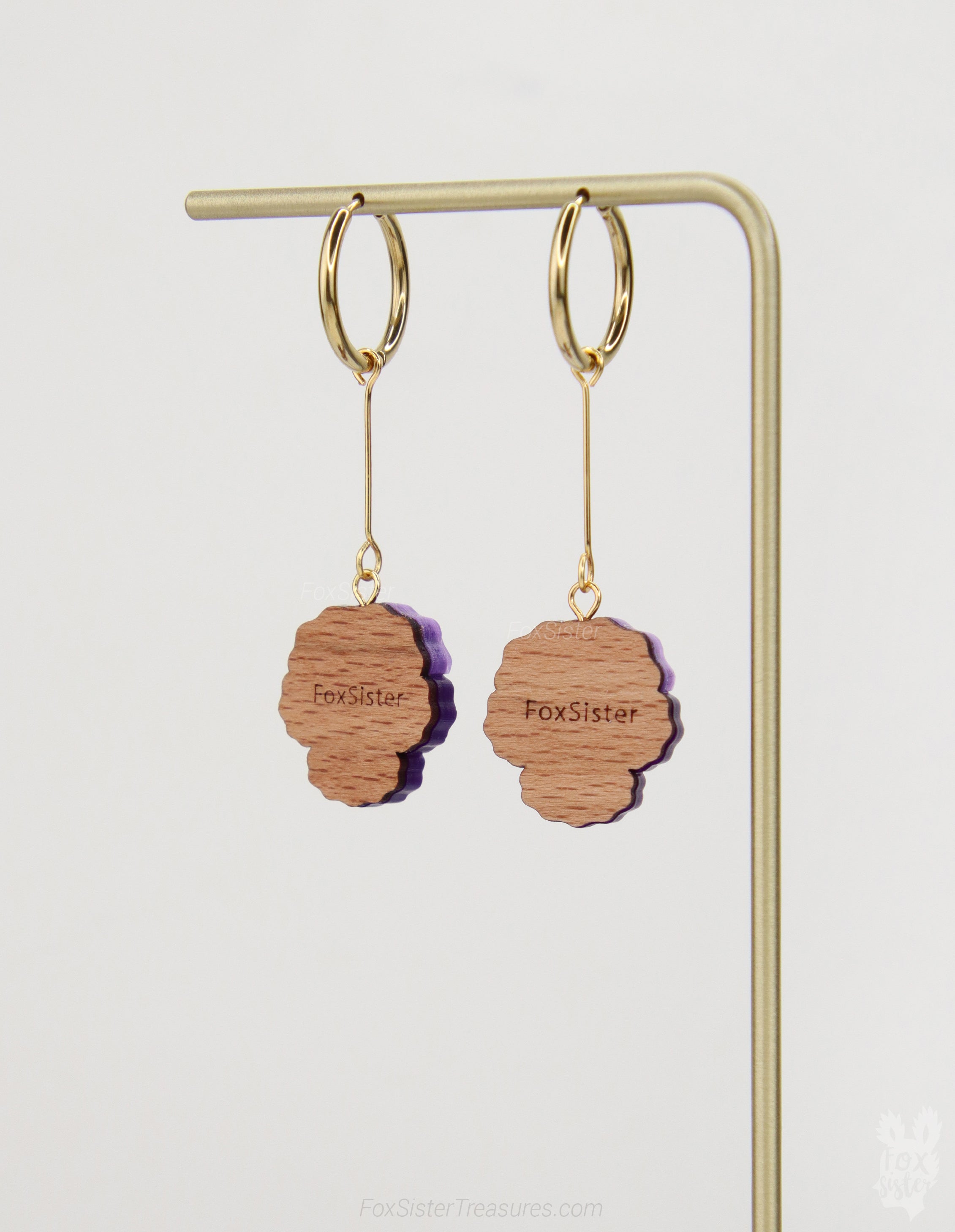 Pansy Flowers – Mix & Match Drop Charm Earrings