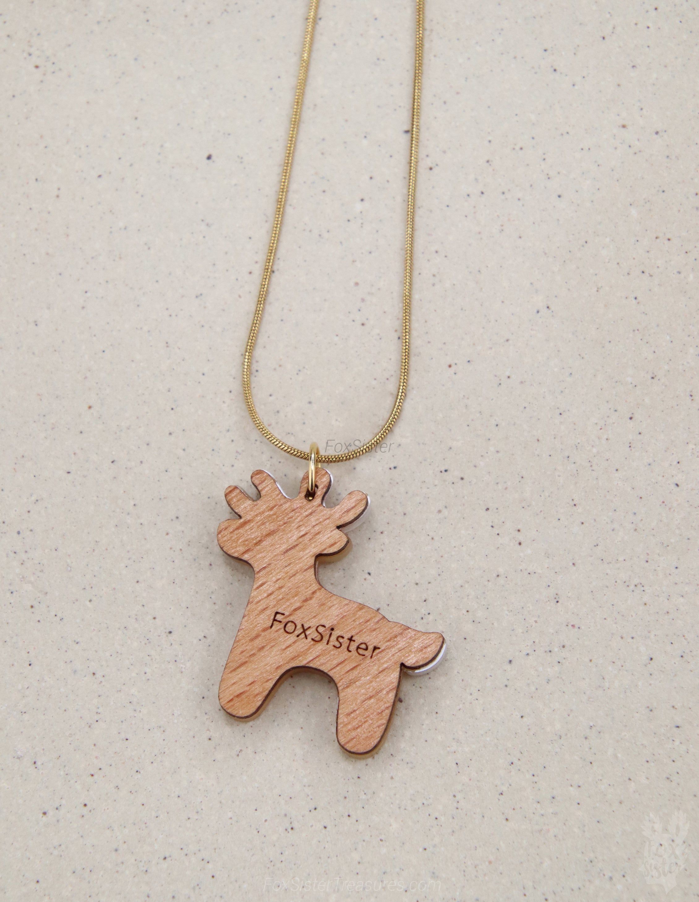 Gingerbread Reindeer - Necklace