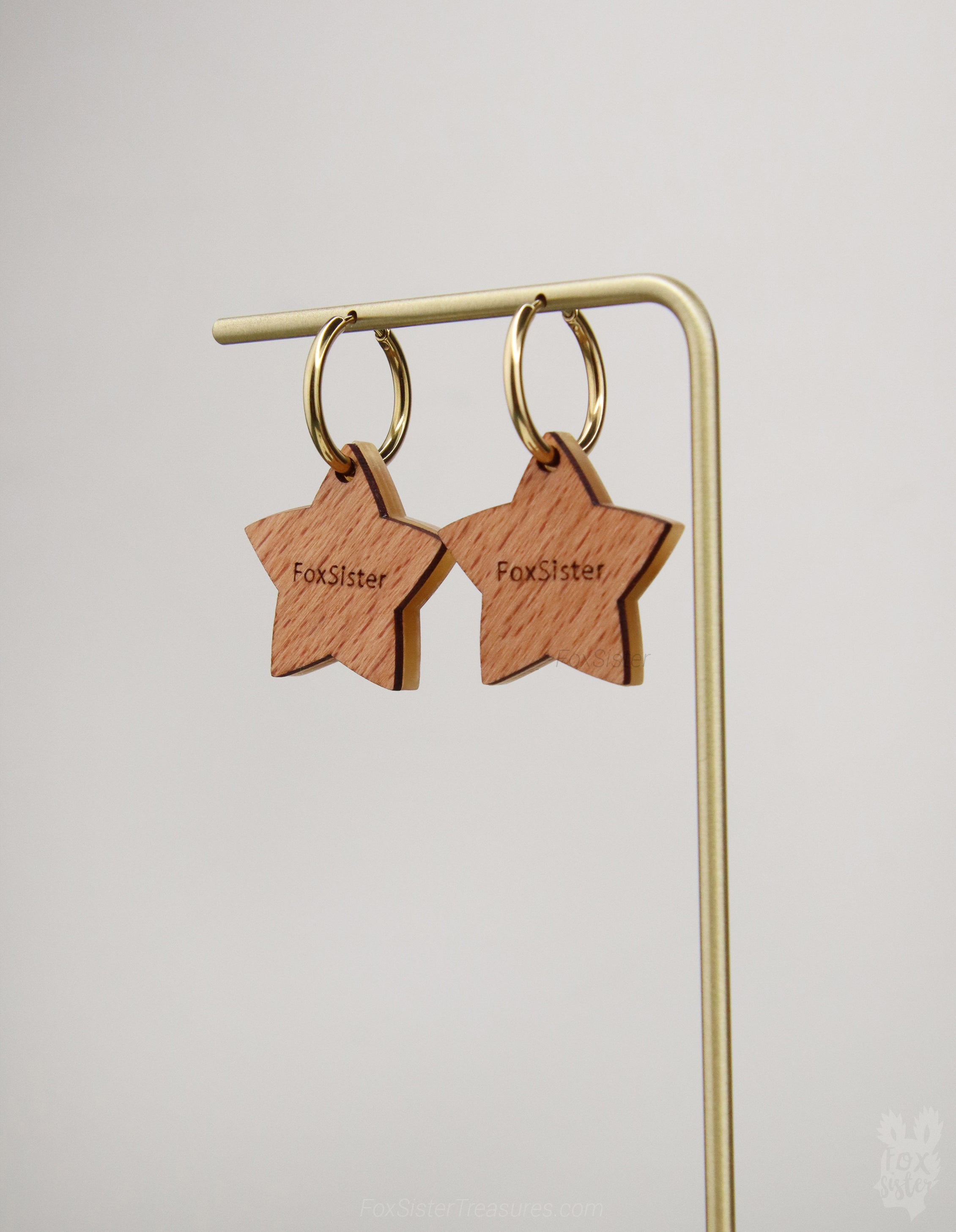 Gingerbread star cookie - Hoop Earrings