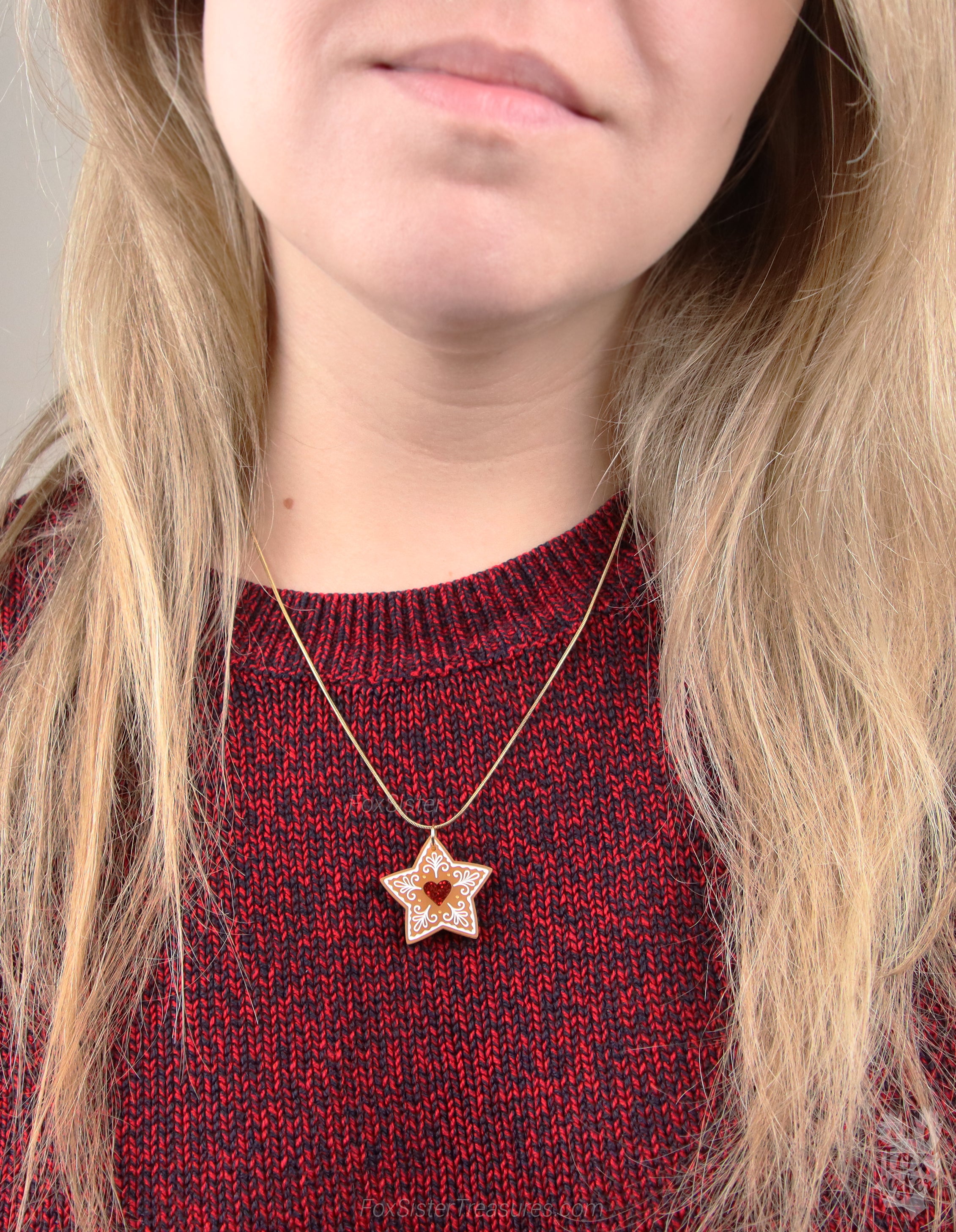 Gingerbread star cookie - Necklace