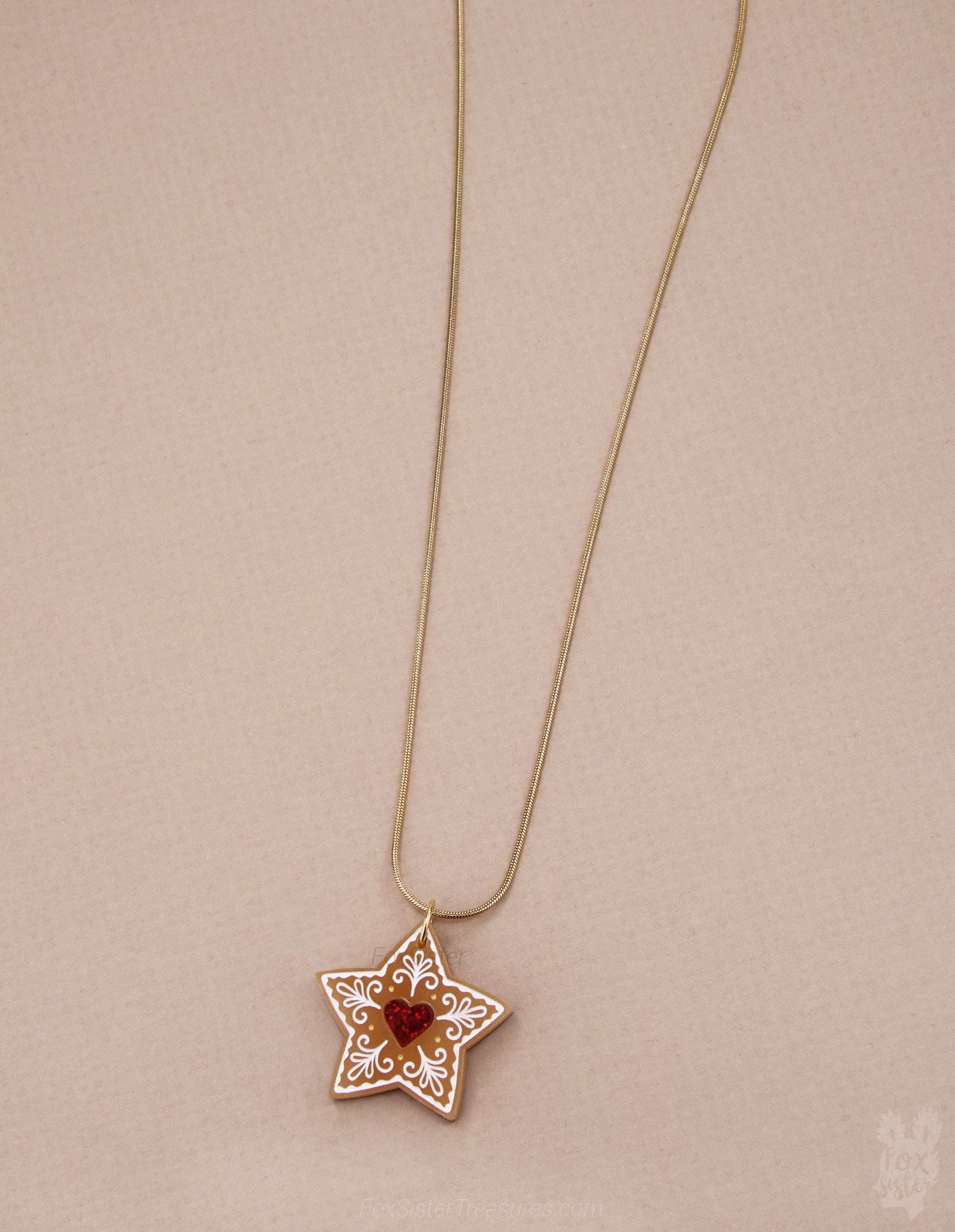 Gingerbread star cookie - Necklace