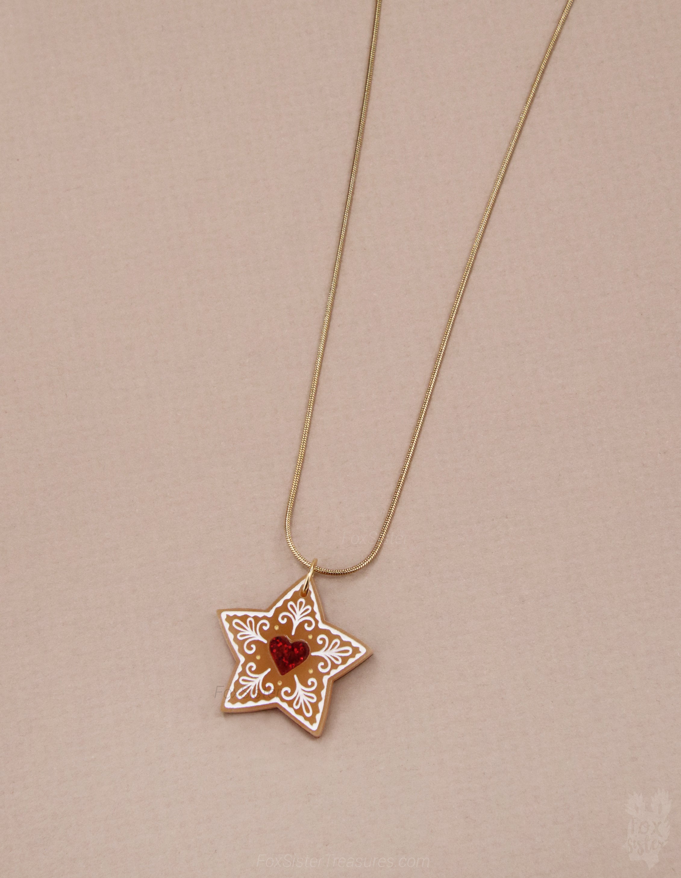 Gingerbread star cookie - Necklace