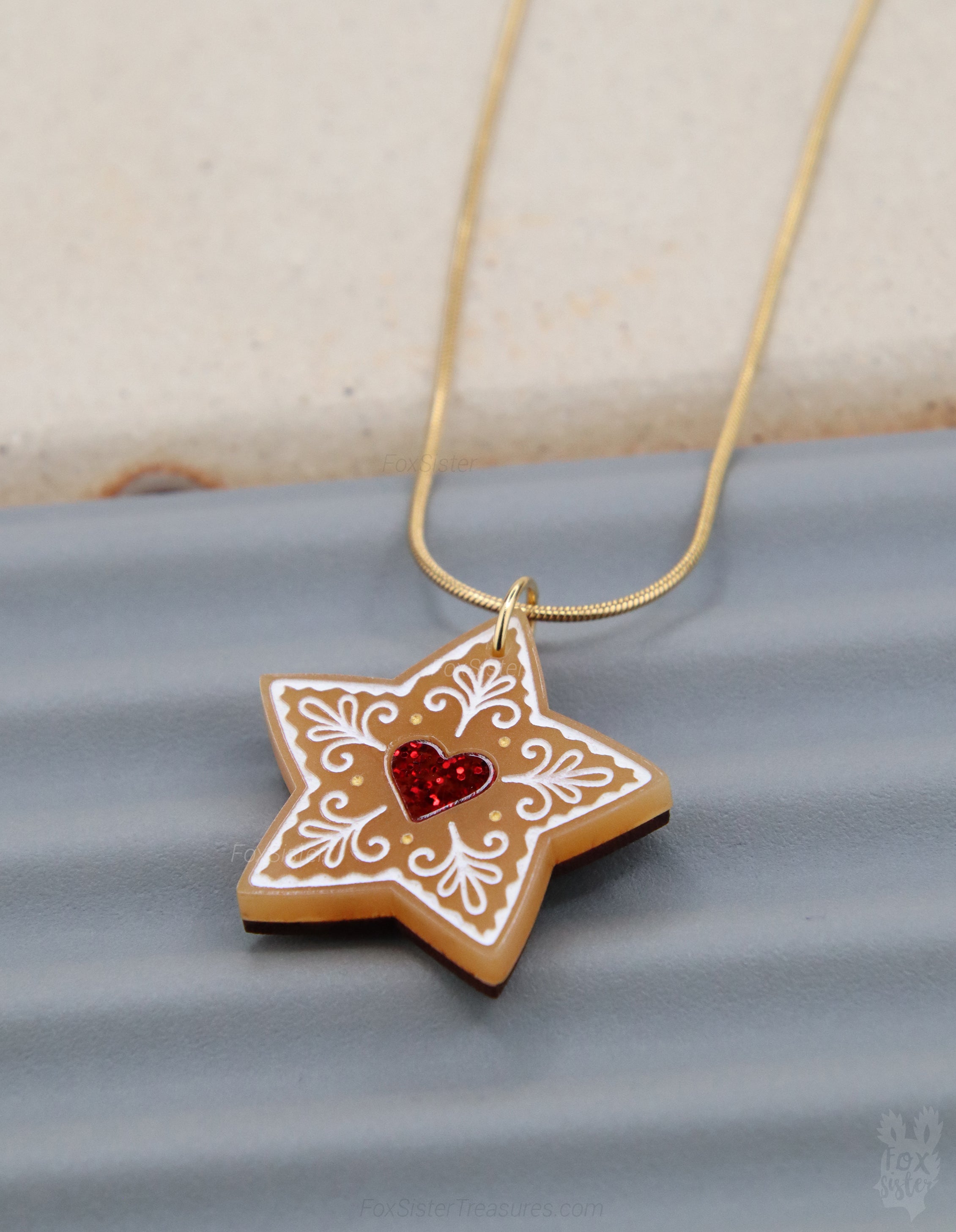Gingerbread star cookie - Necklace