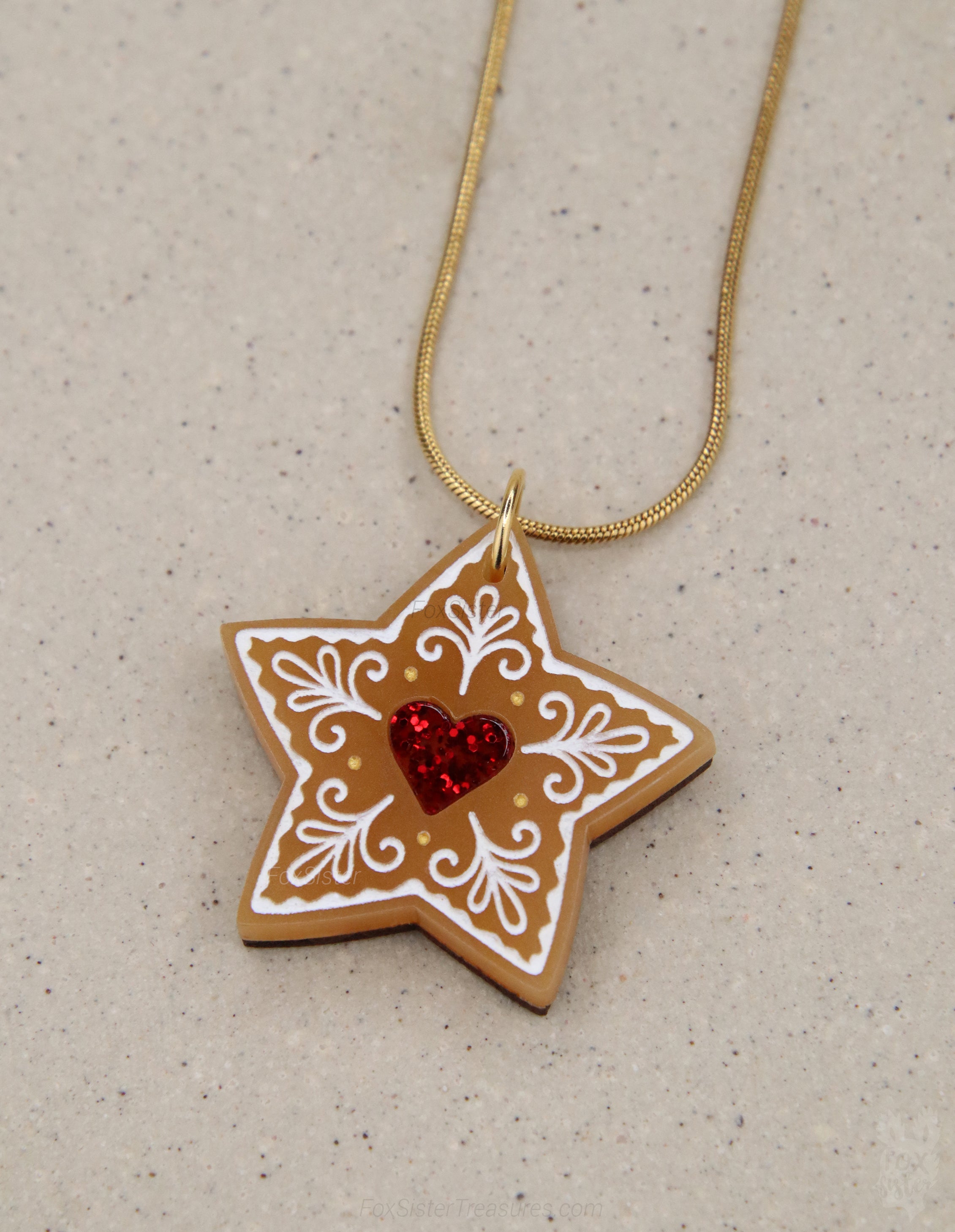 Gingerbread star cookie - Necklace