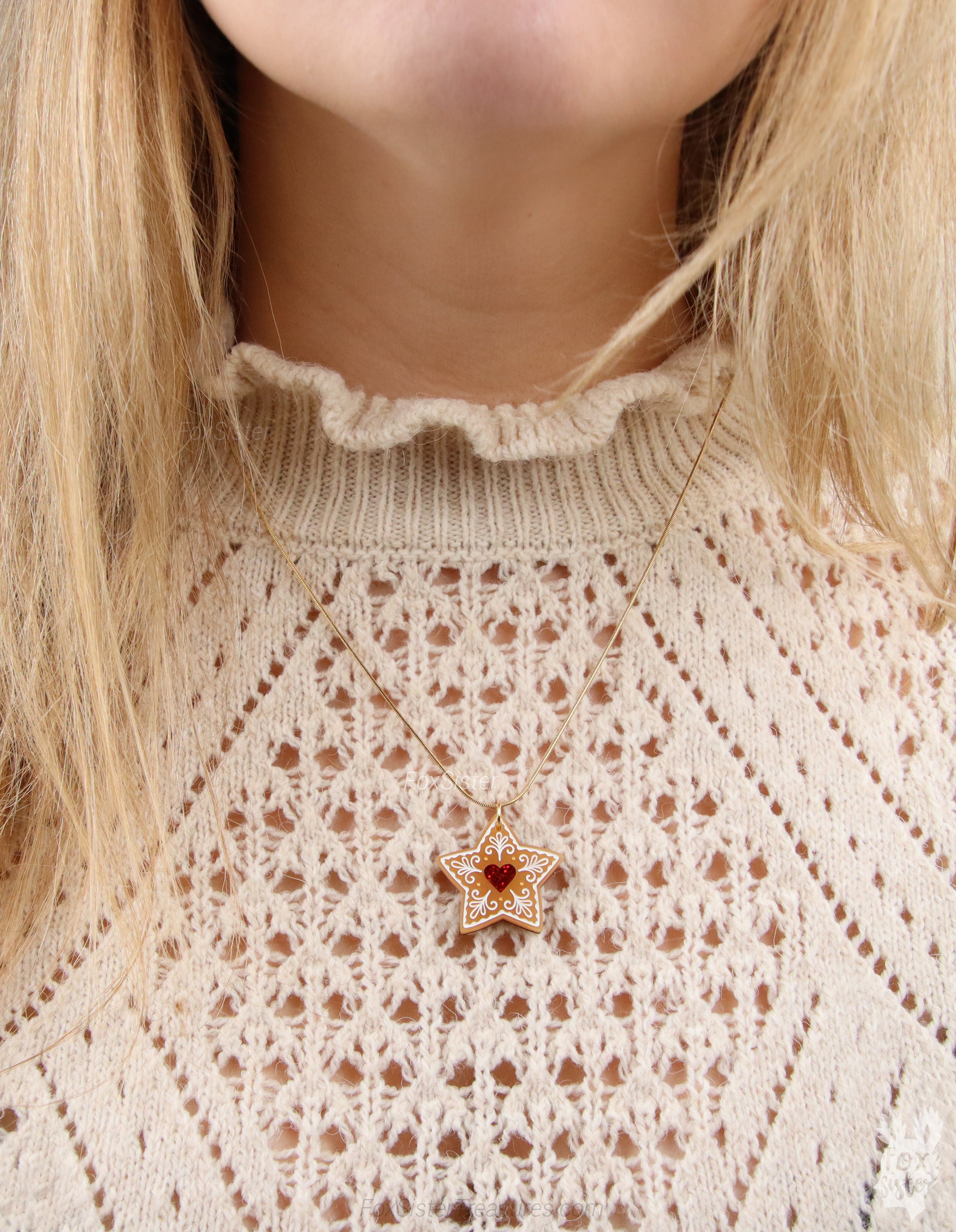 Gingerbread star cookie - Necklace